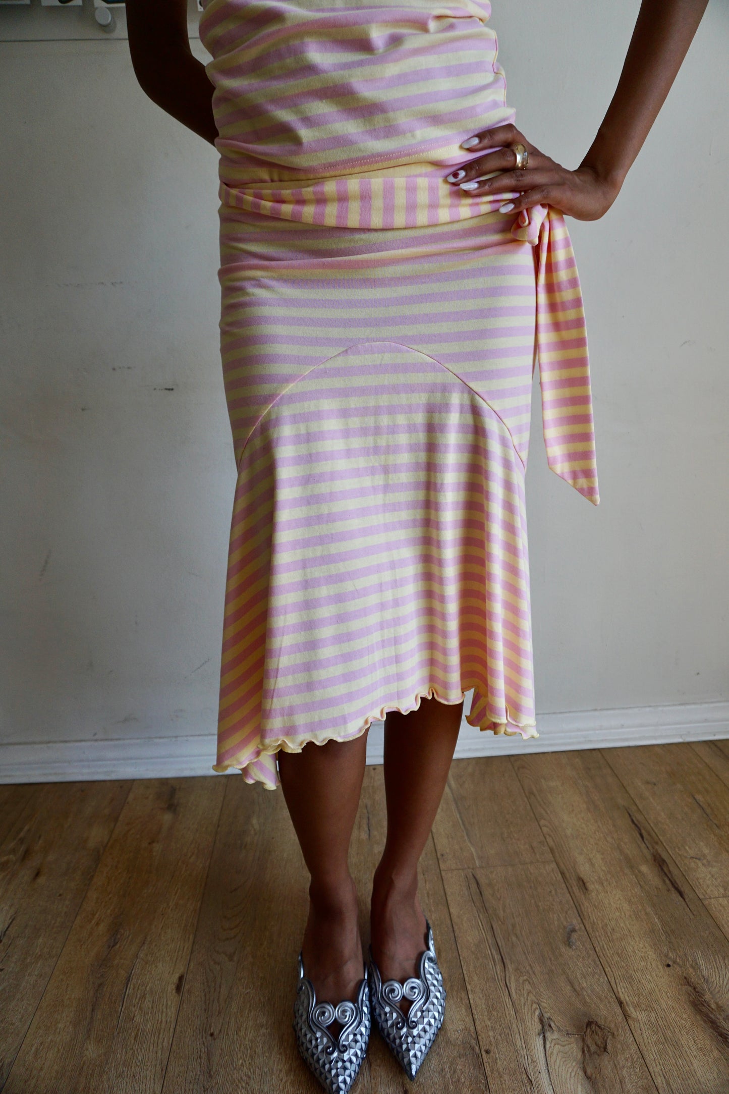 Whitney Midi Skirt — Pink Lemonade