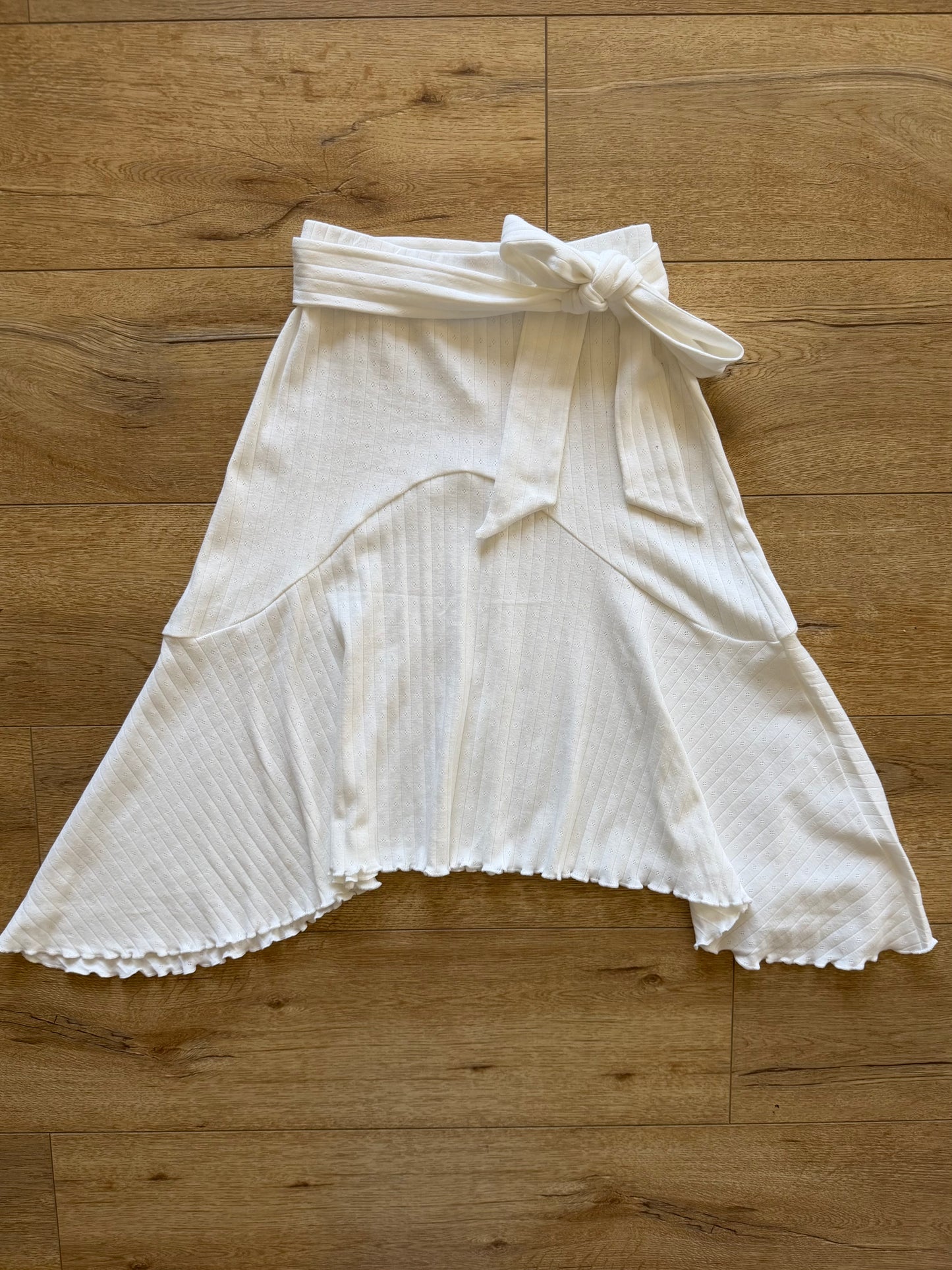 Whitney White Pointelle Midi Skirt