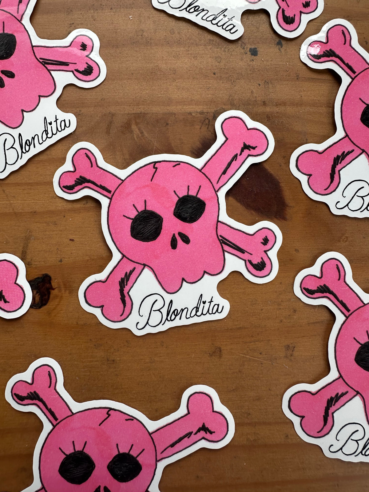 Blondita Skully Skull Sticker