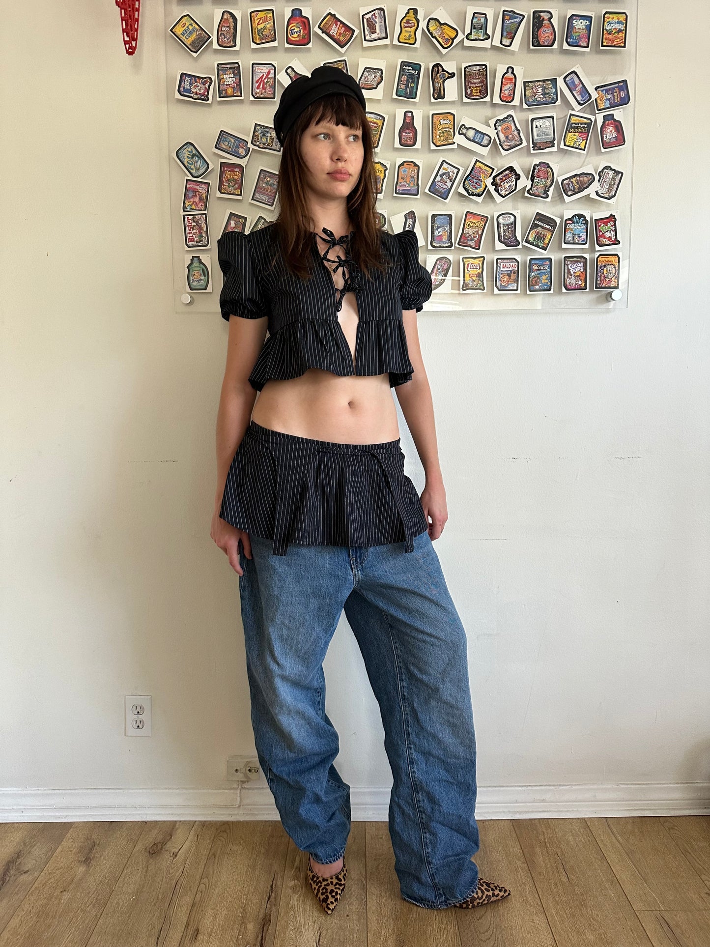 Pinstripe Garter Skort