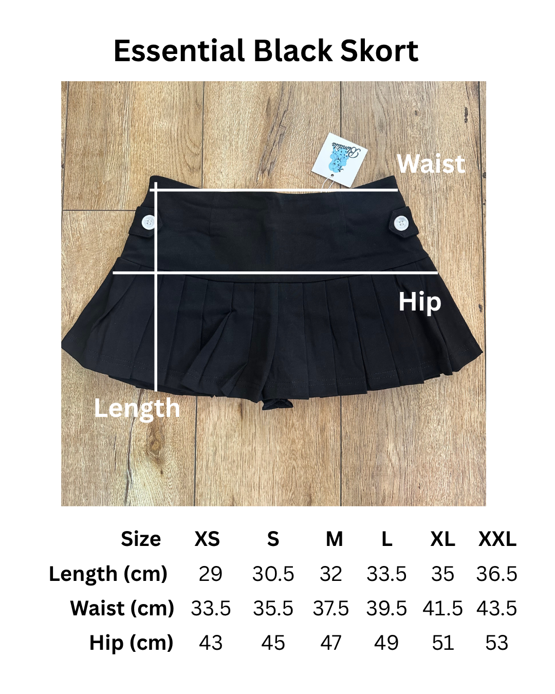 Essential Black Skort