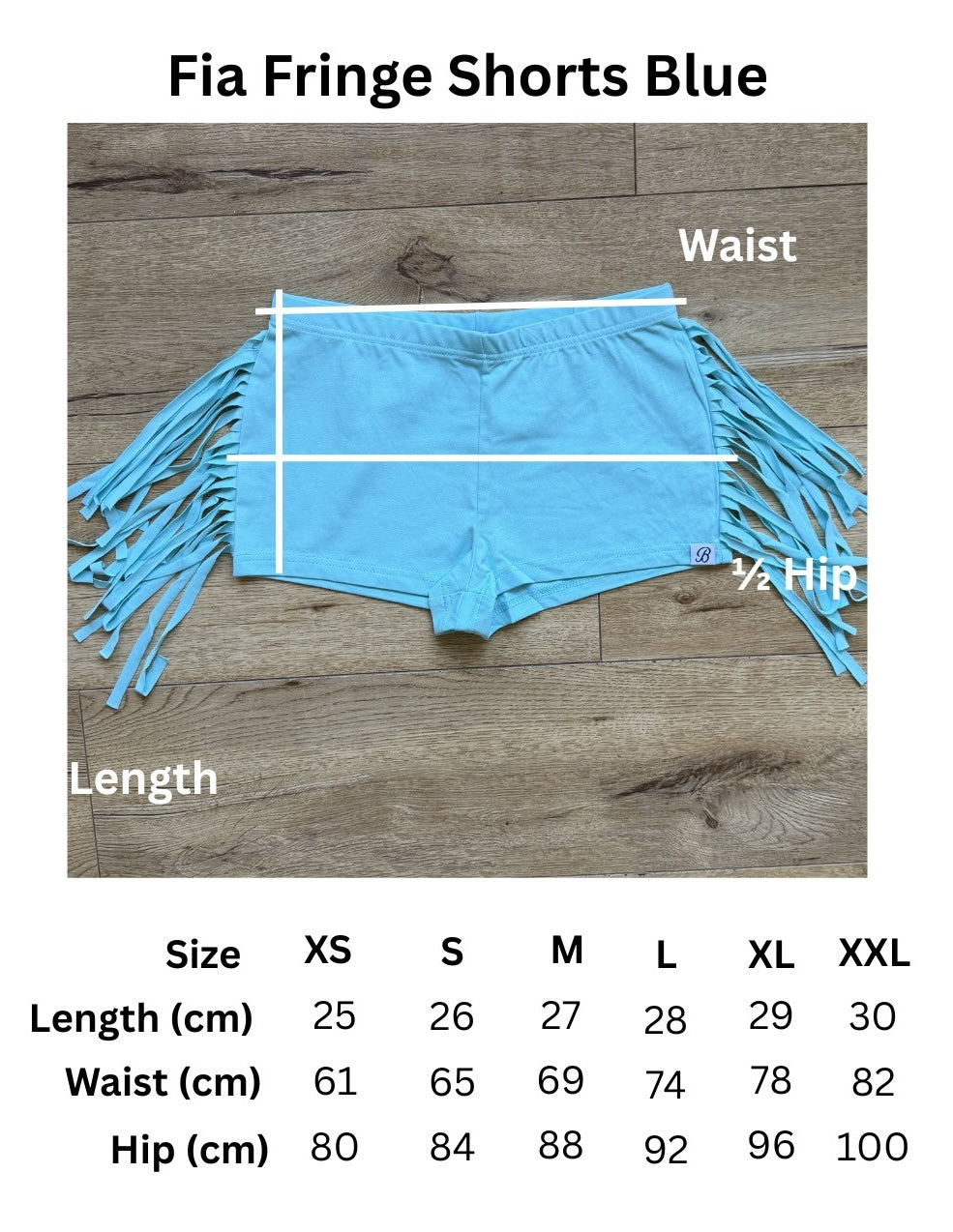 Fia Fringe Shorts Blue