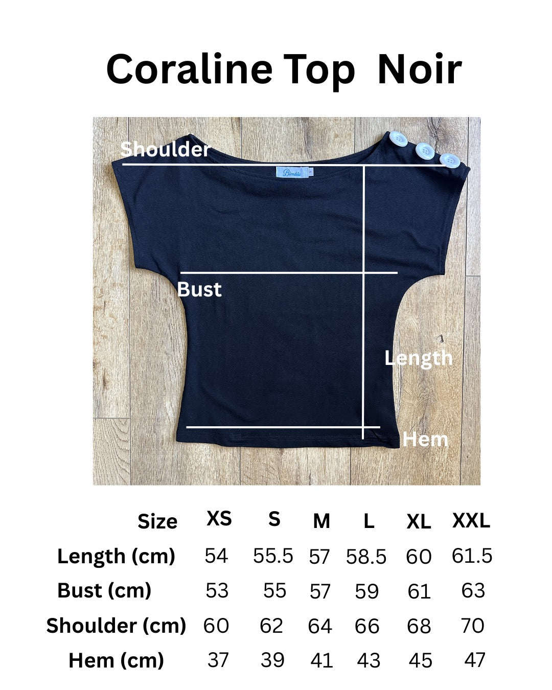 Coraline Top Noir
