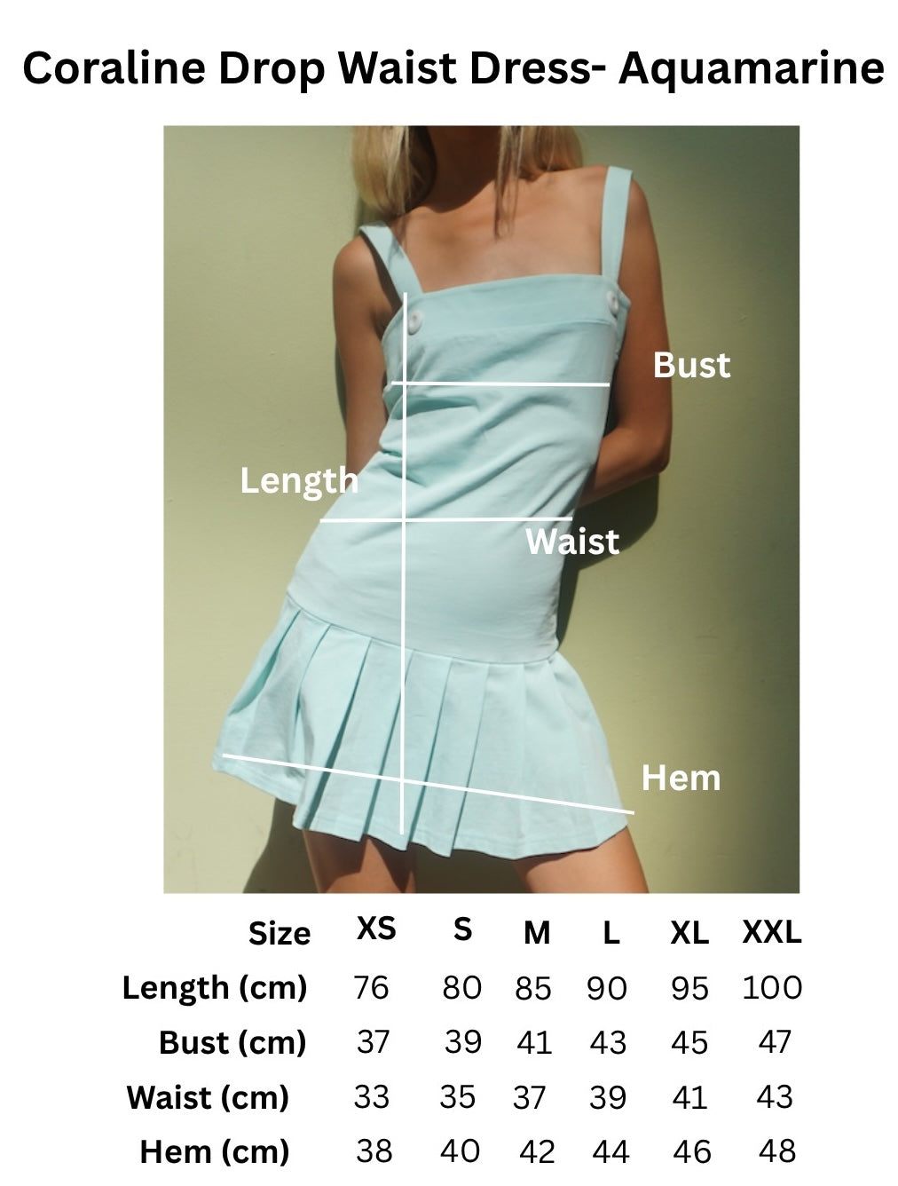 Macy Drop Waist Dress — Aquamarine