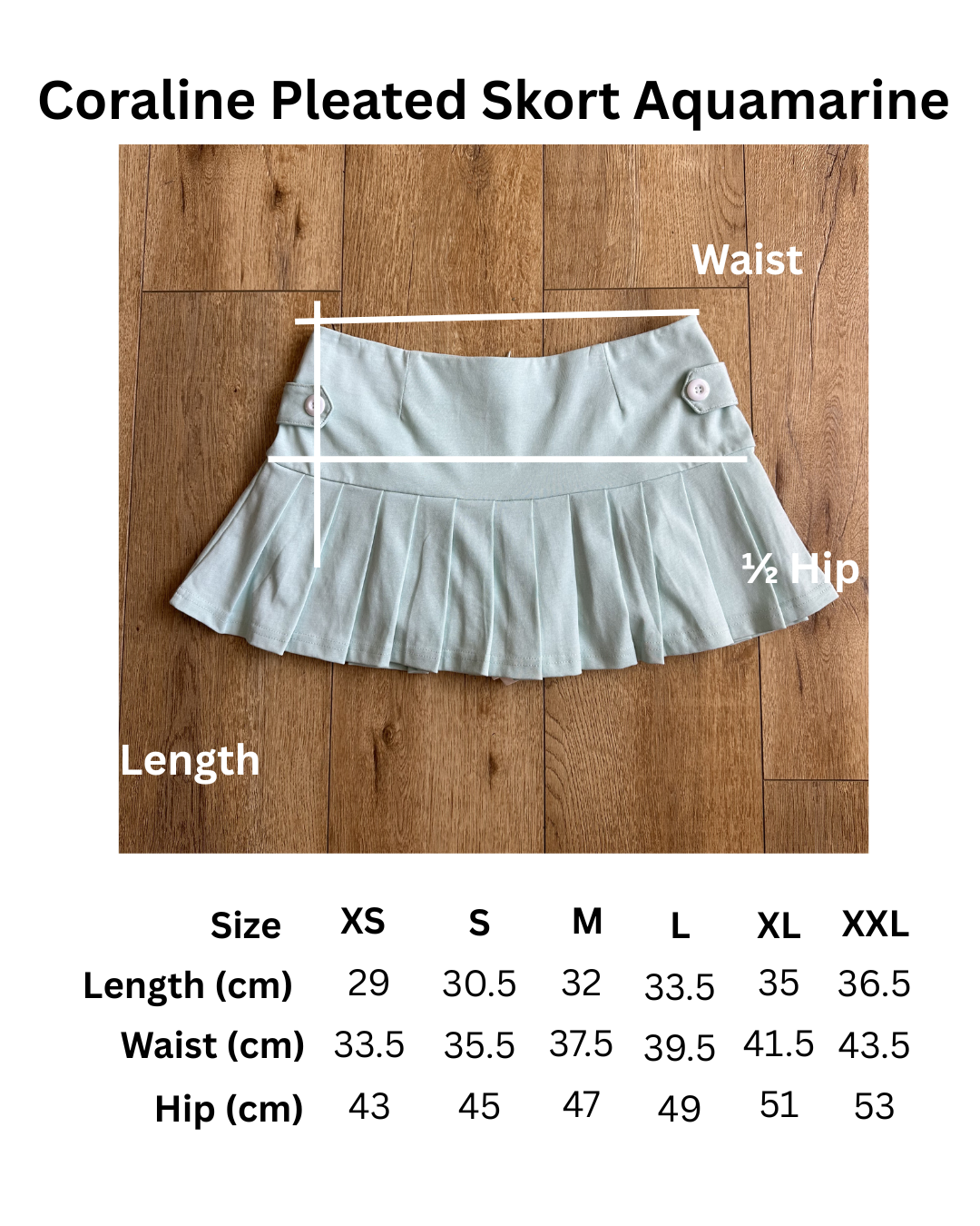 Coraline Pleated Skort — Aquamarine