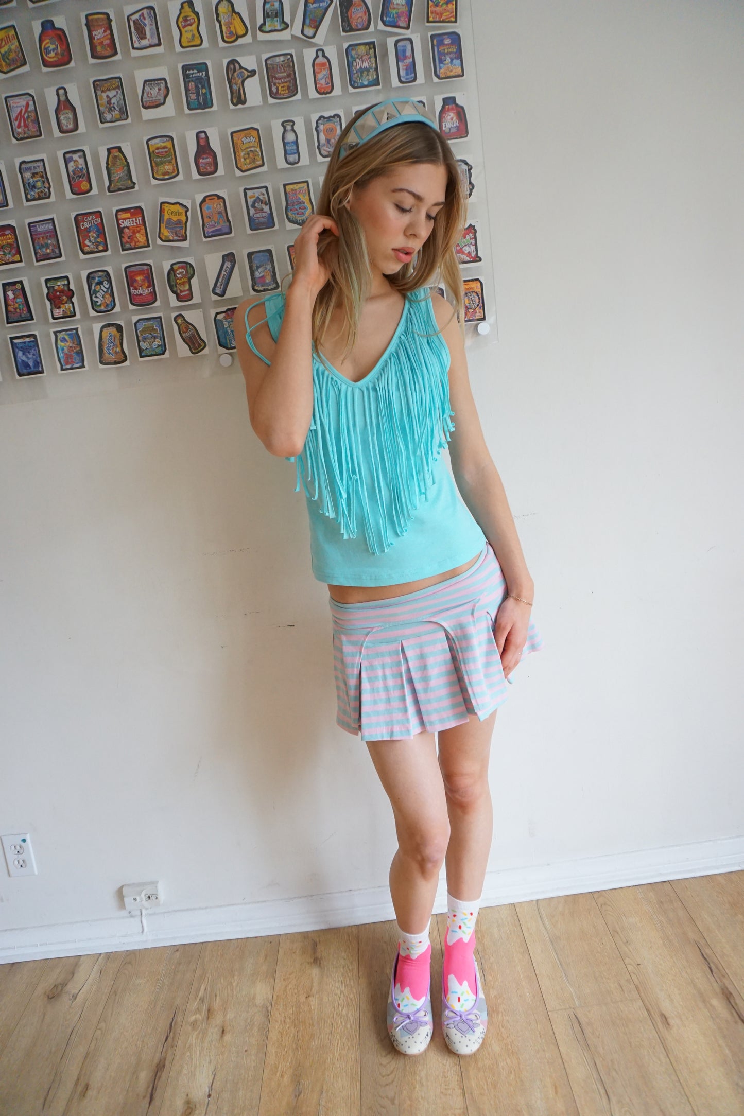 Fia Fringe Top Blue