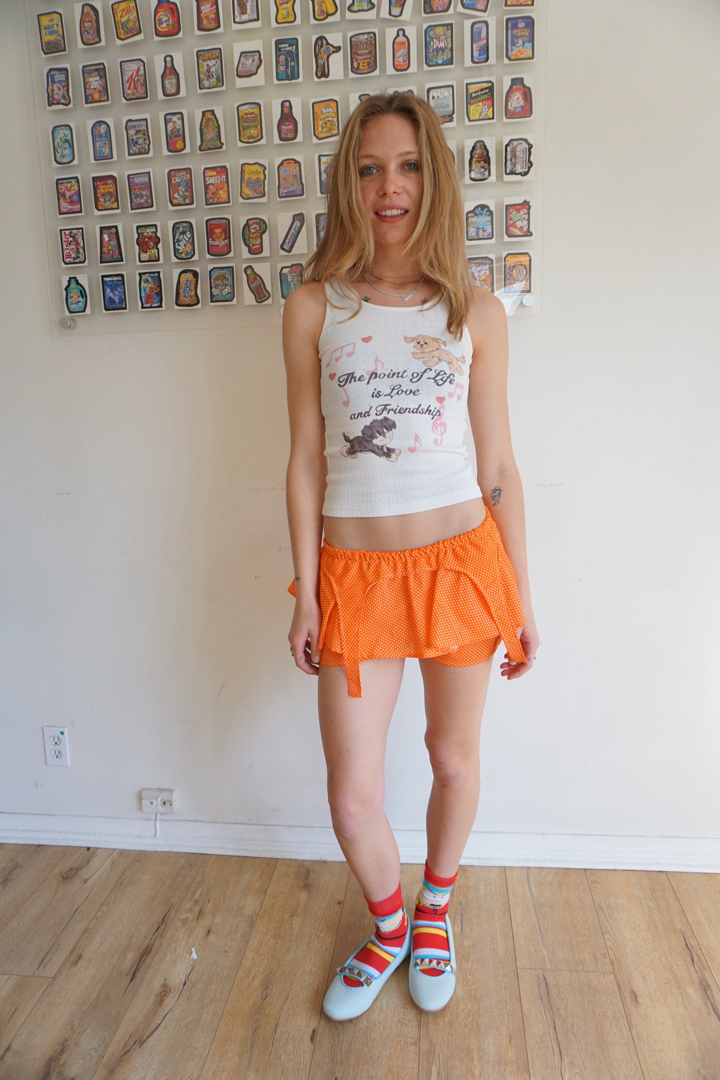 Orange Garter Skort