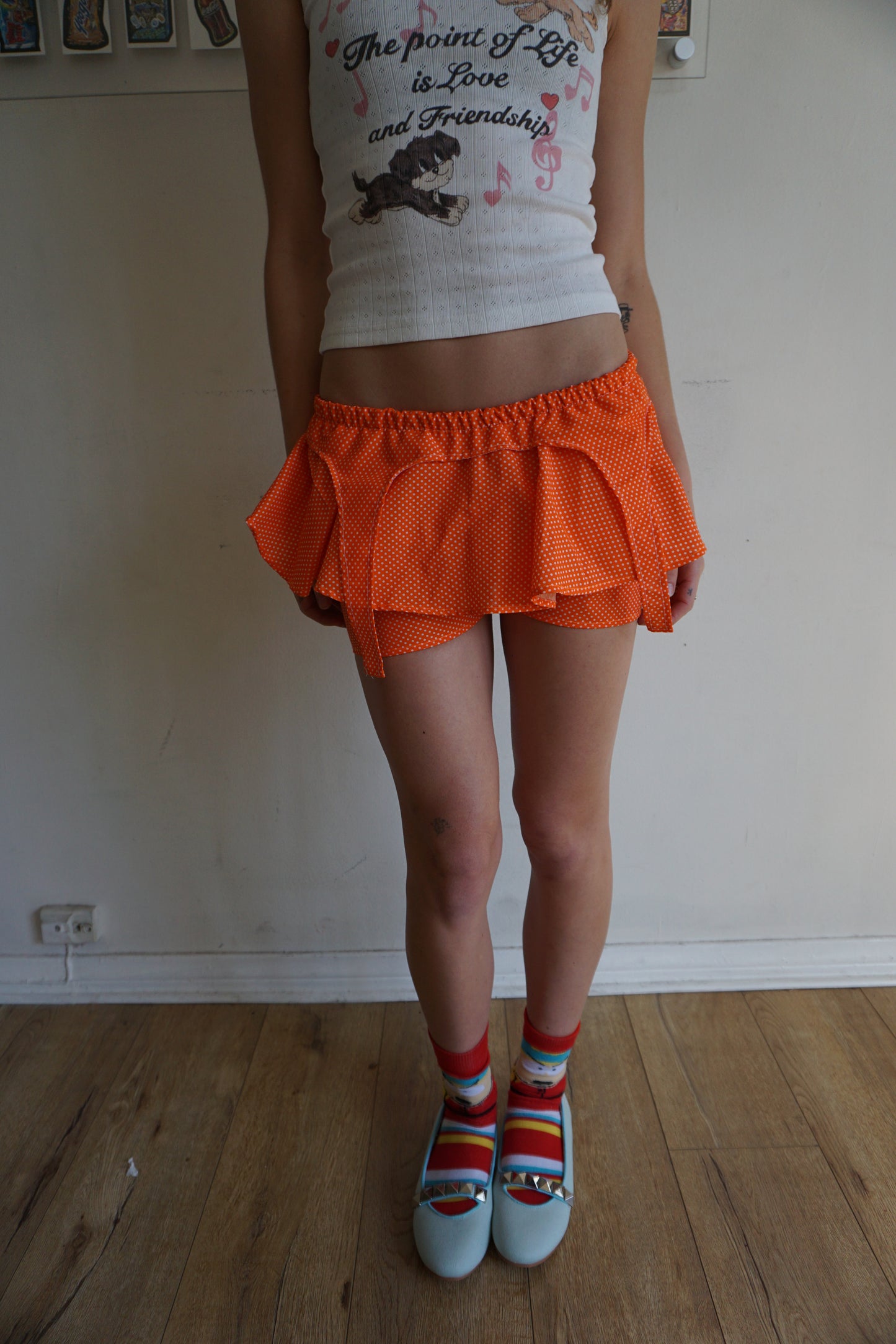 Orange Garter Skort