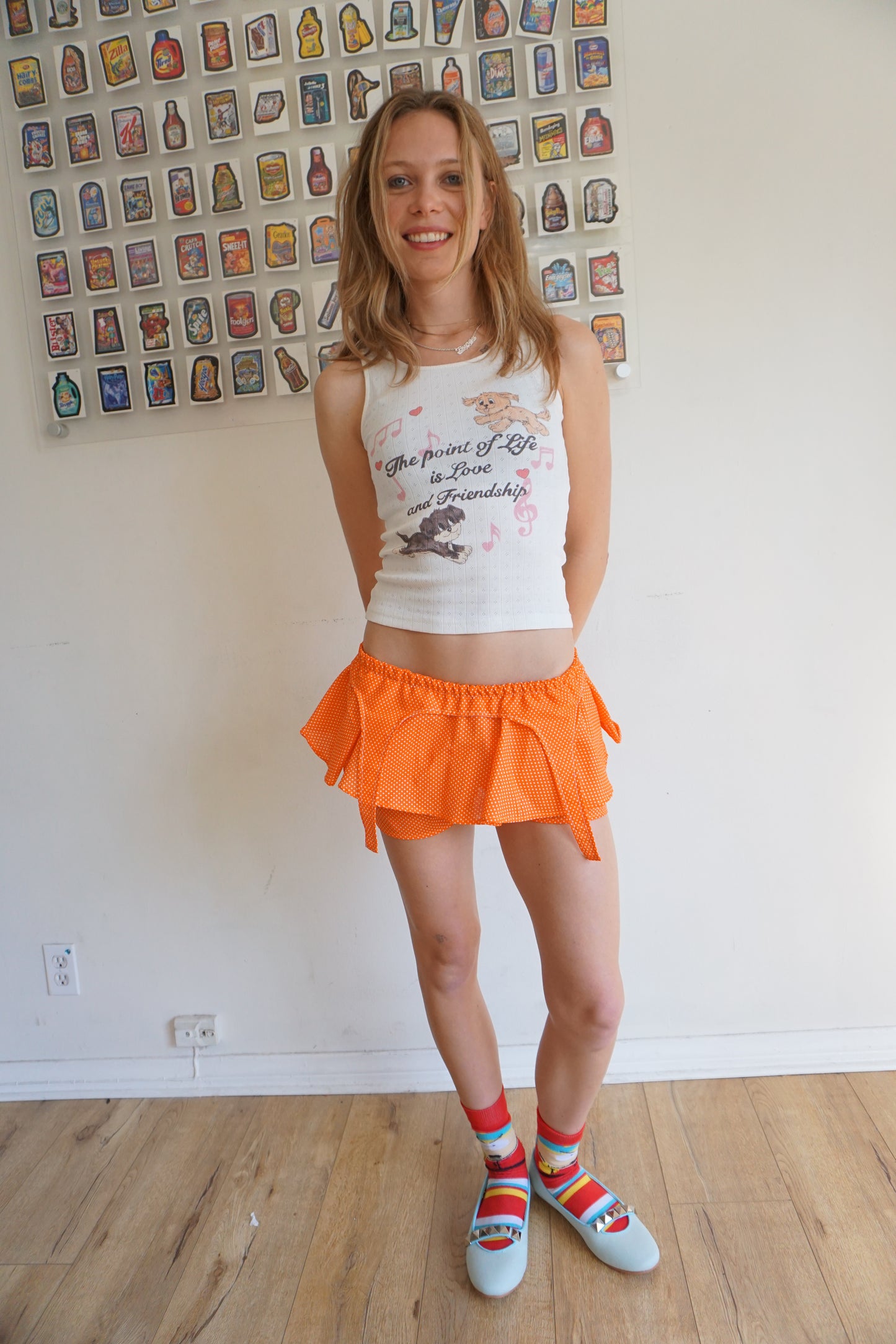 Orange Garter Skort