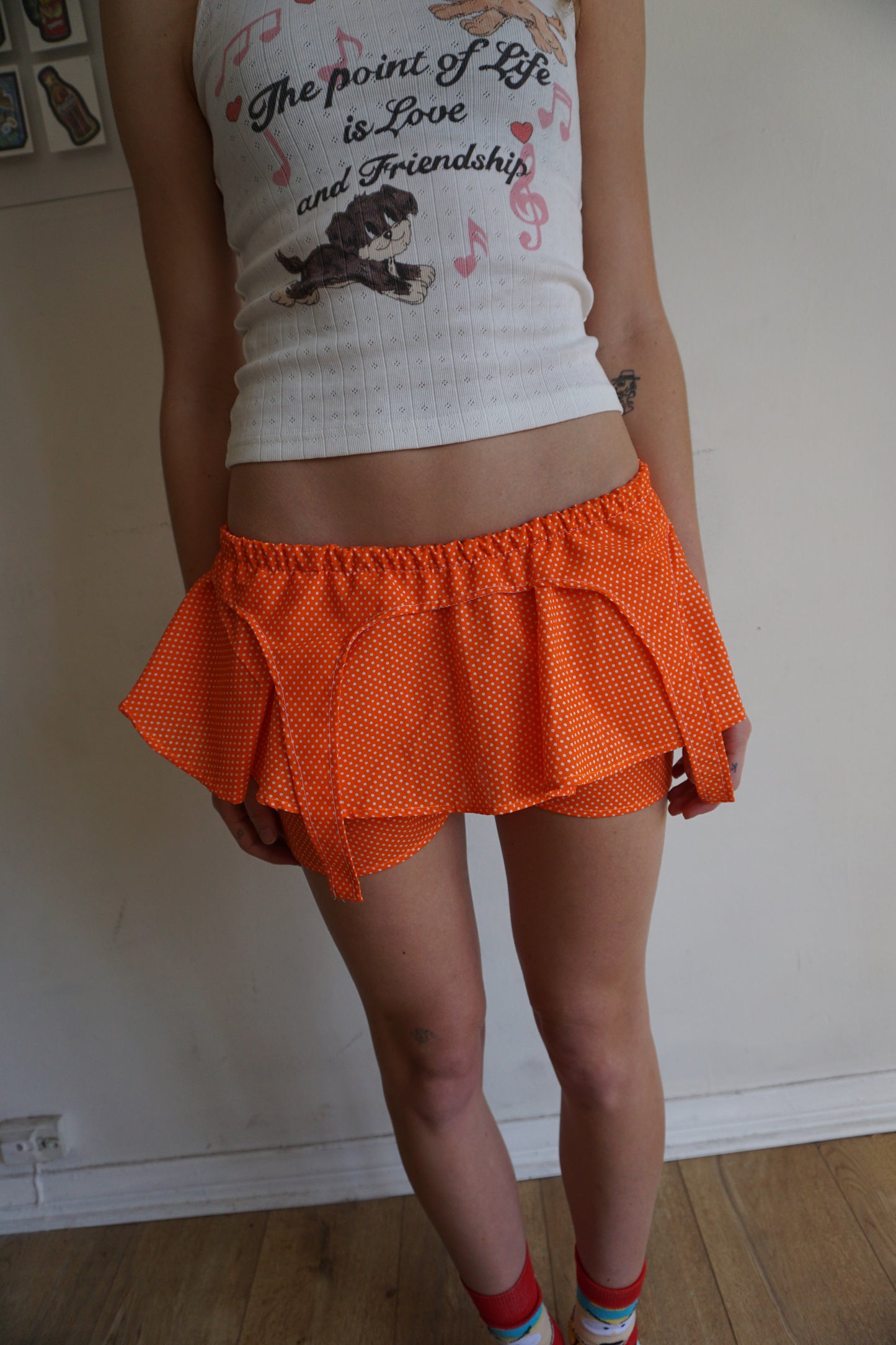 Orange Garter Skort