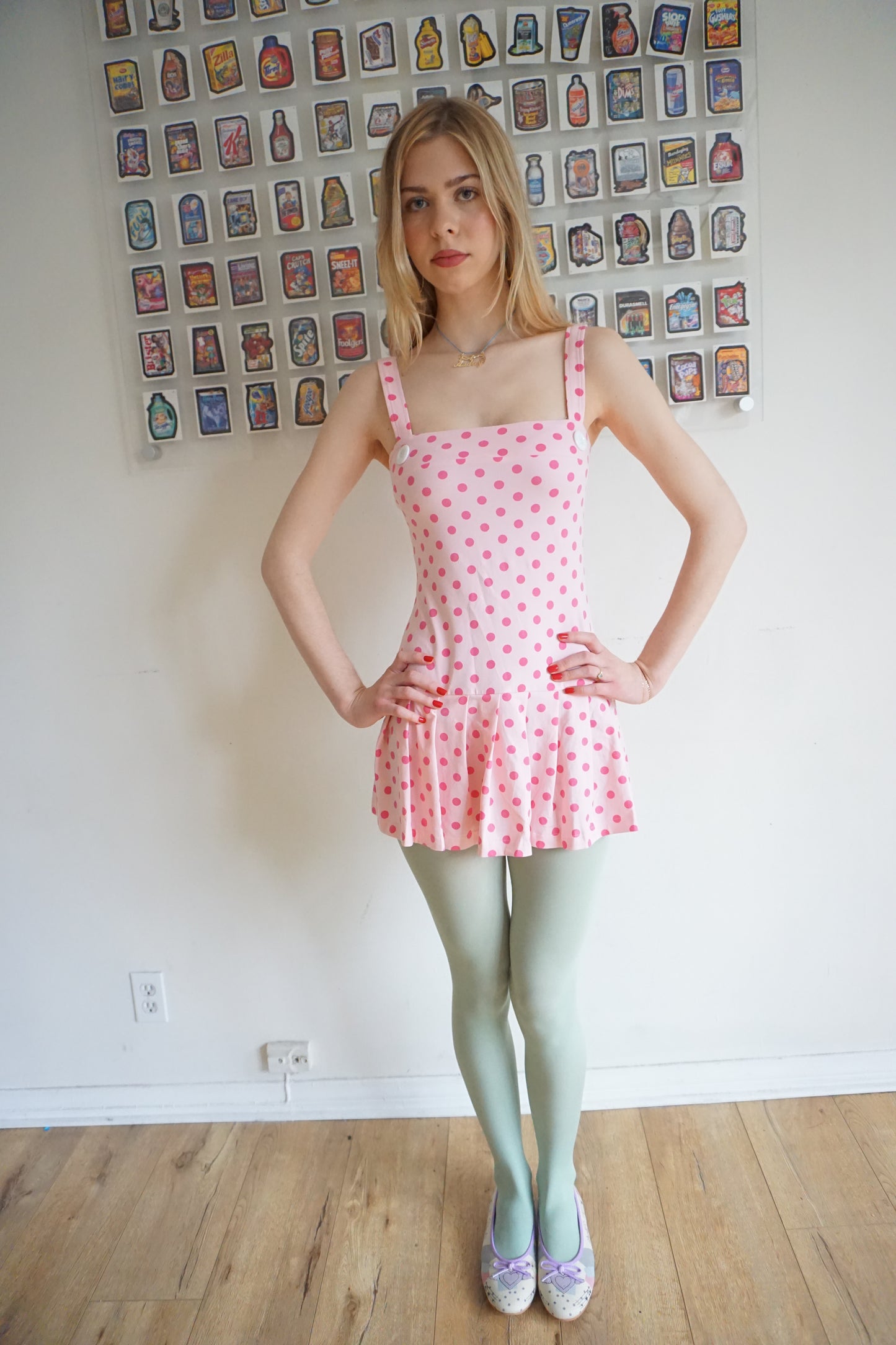 Macy Pink Polka Dot Dress