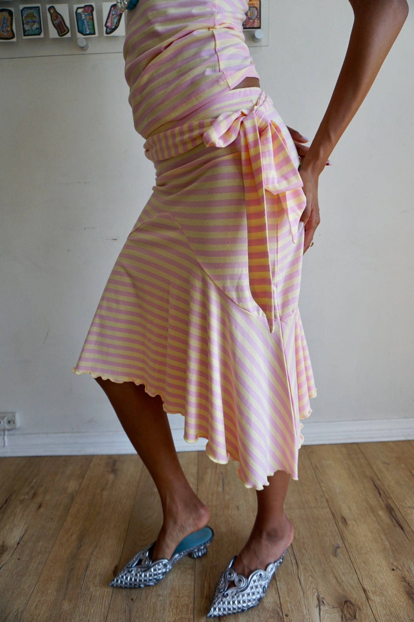Whitney Midi Skirt — Pink Lemonade