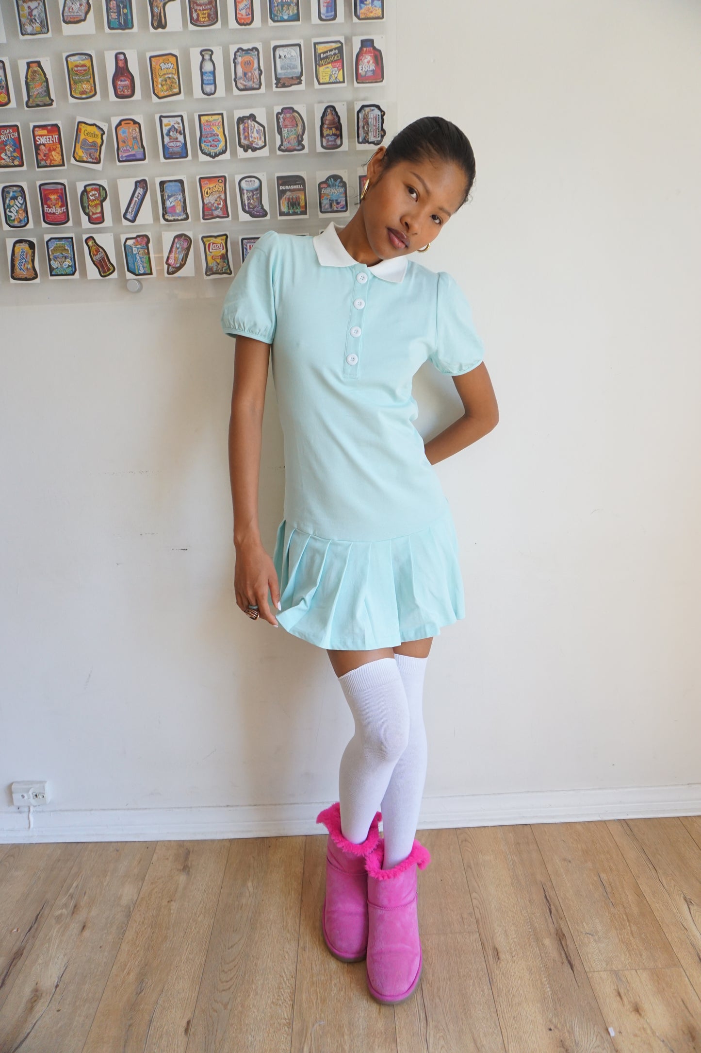 Kelsey Polo Dress — Aquamarine