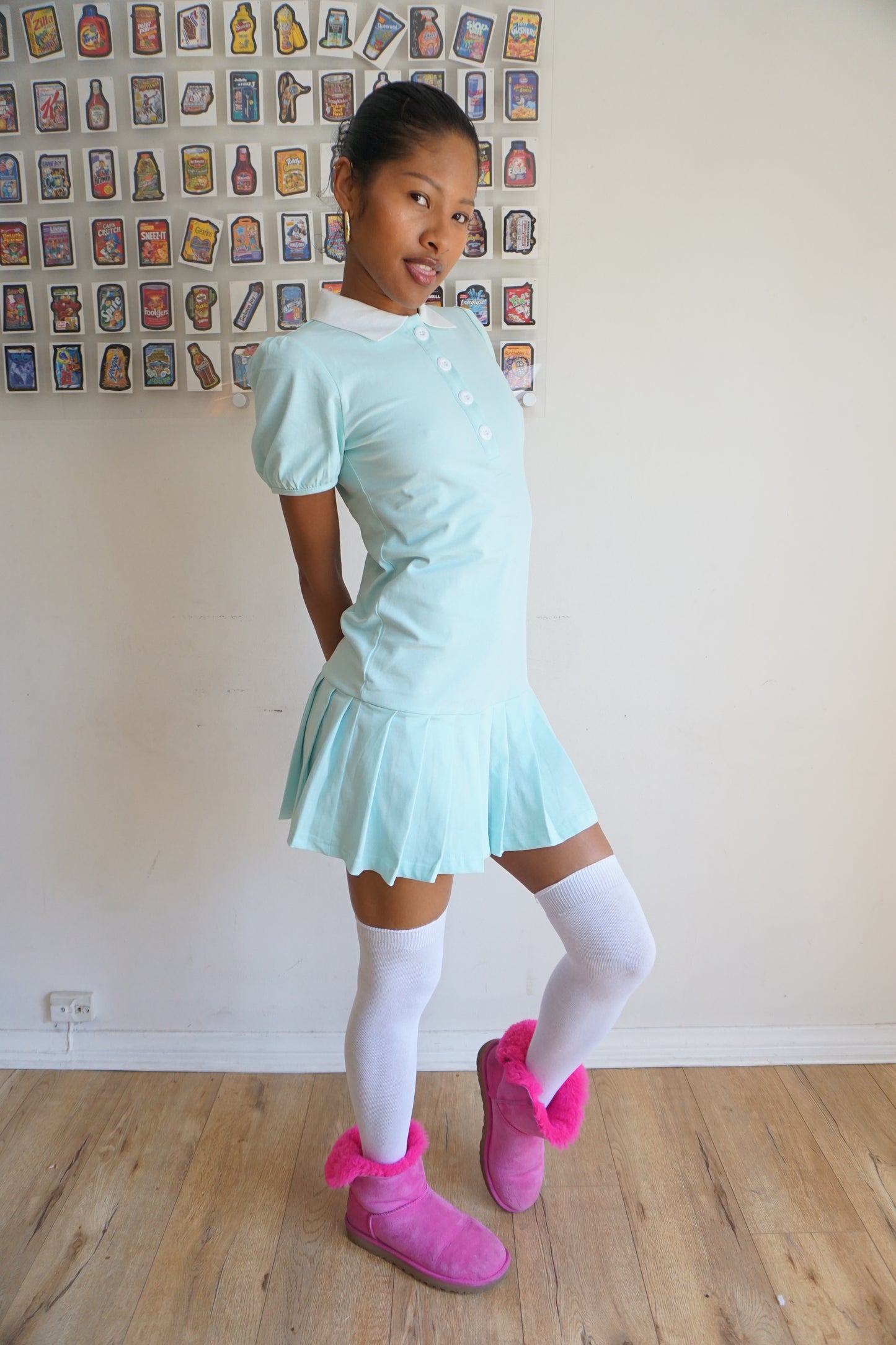 Kelsey Polo Dress — Aquamarine