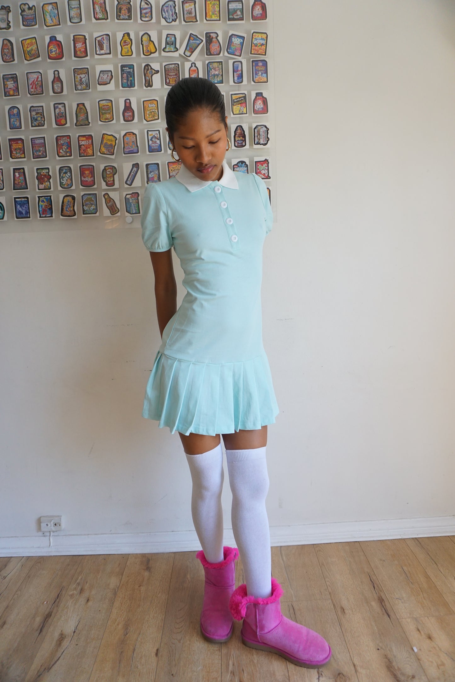 Kelsey Polo Dress — Aquamarine