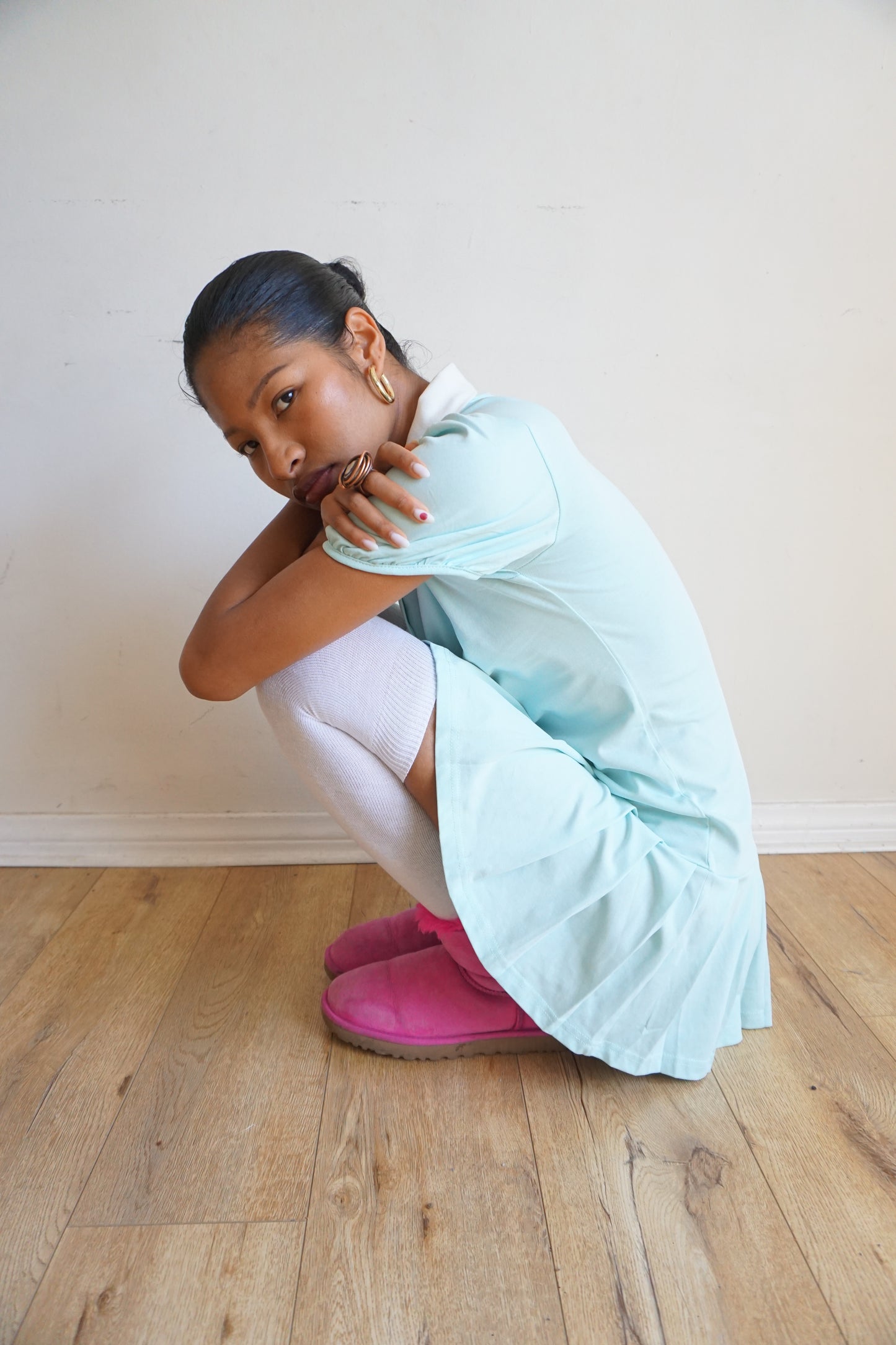 Kelsey Polo Dress — Aquamarine