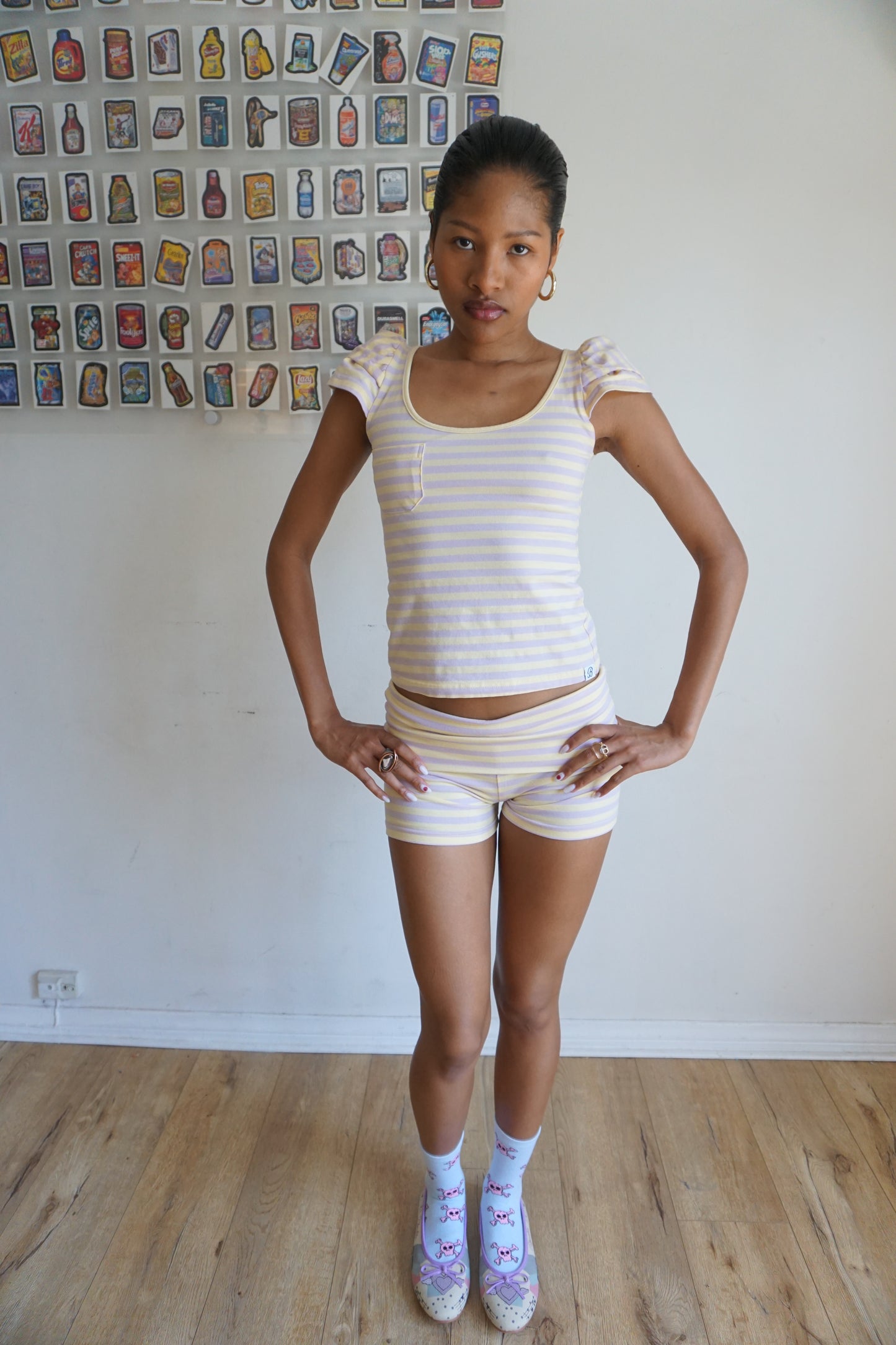Lemon Lavender Stripe Tee