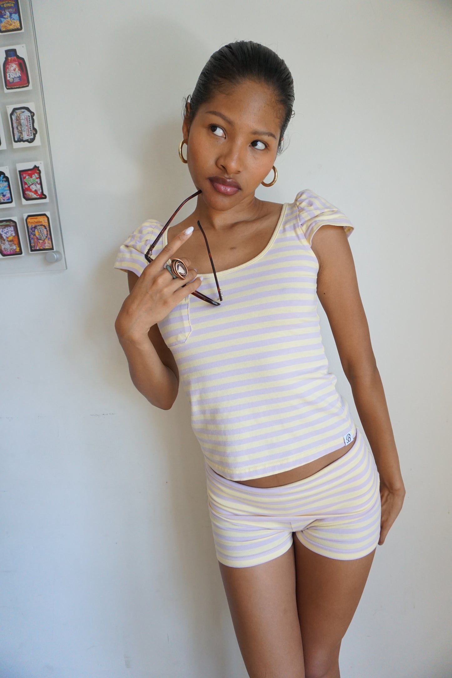 Lemon Lavender Stripe Tee