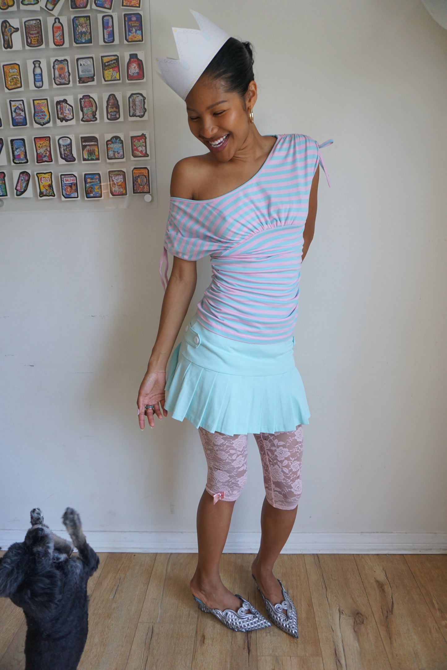 Coraline Pleated Skort — Aquamarine