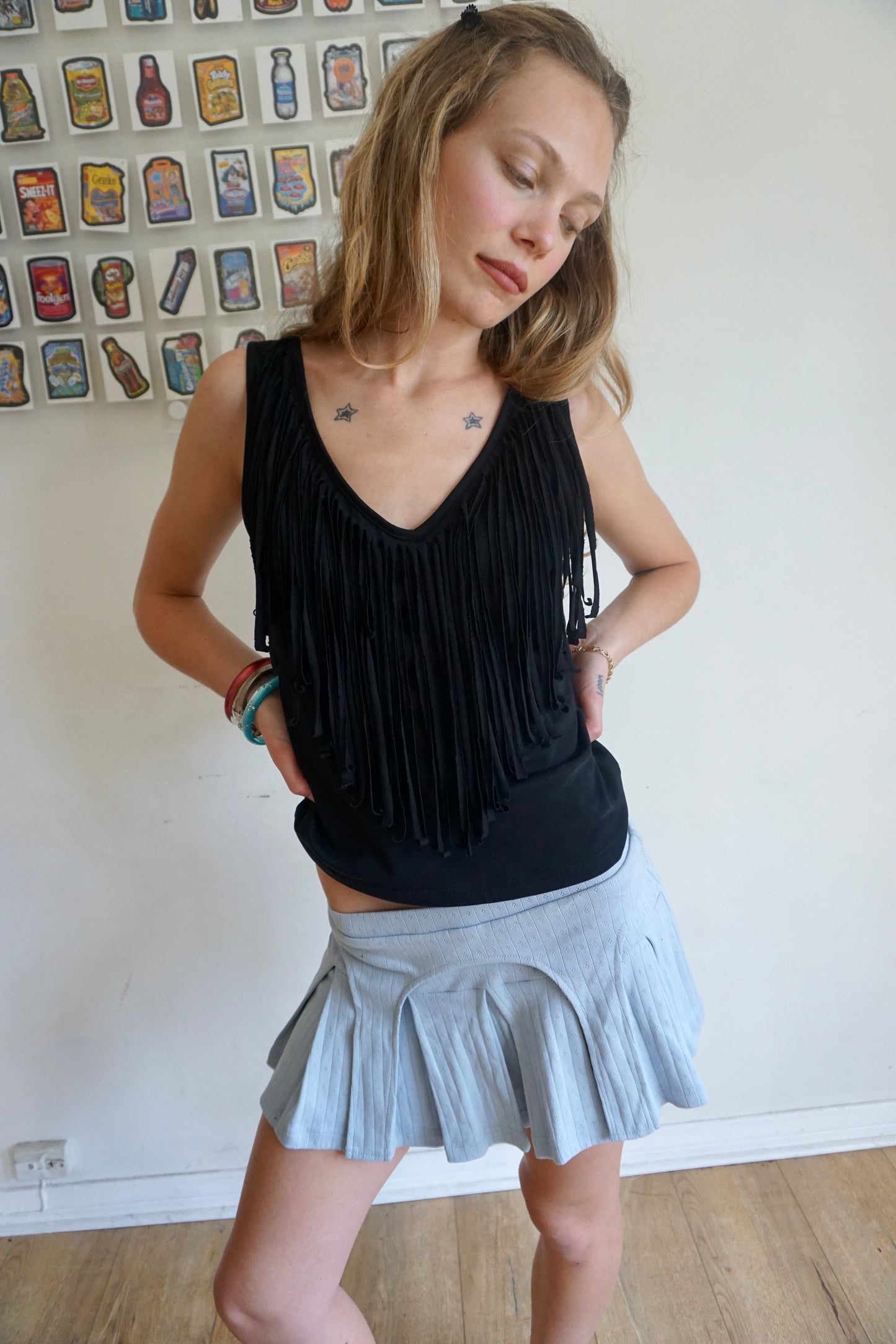 Fia Fringe Top Noir