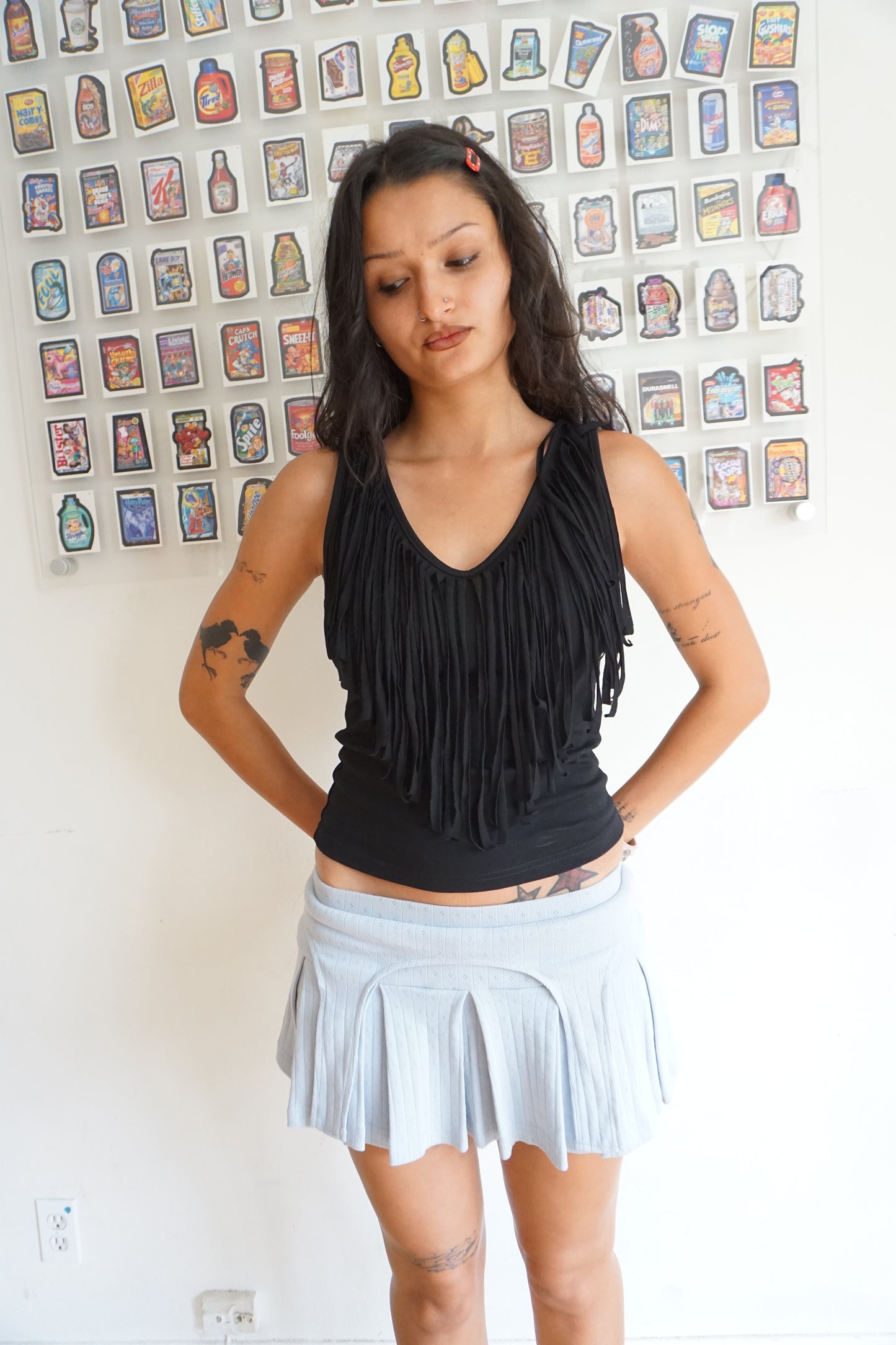 Fia Fringe Top Noir