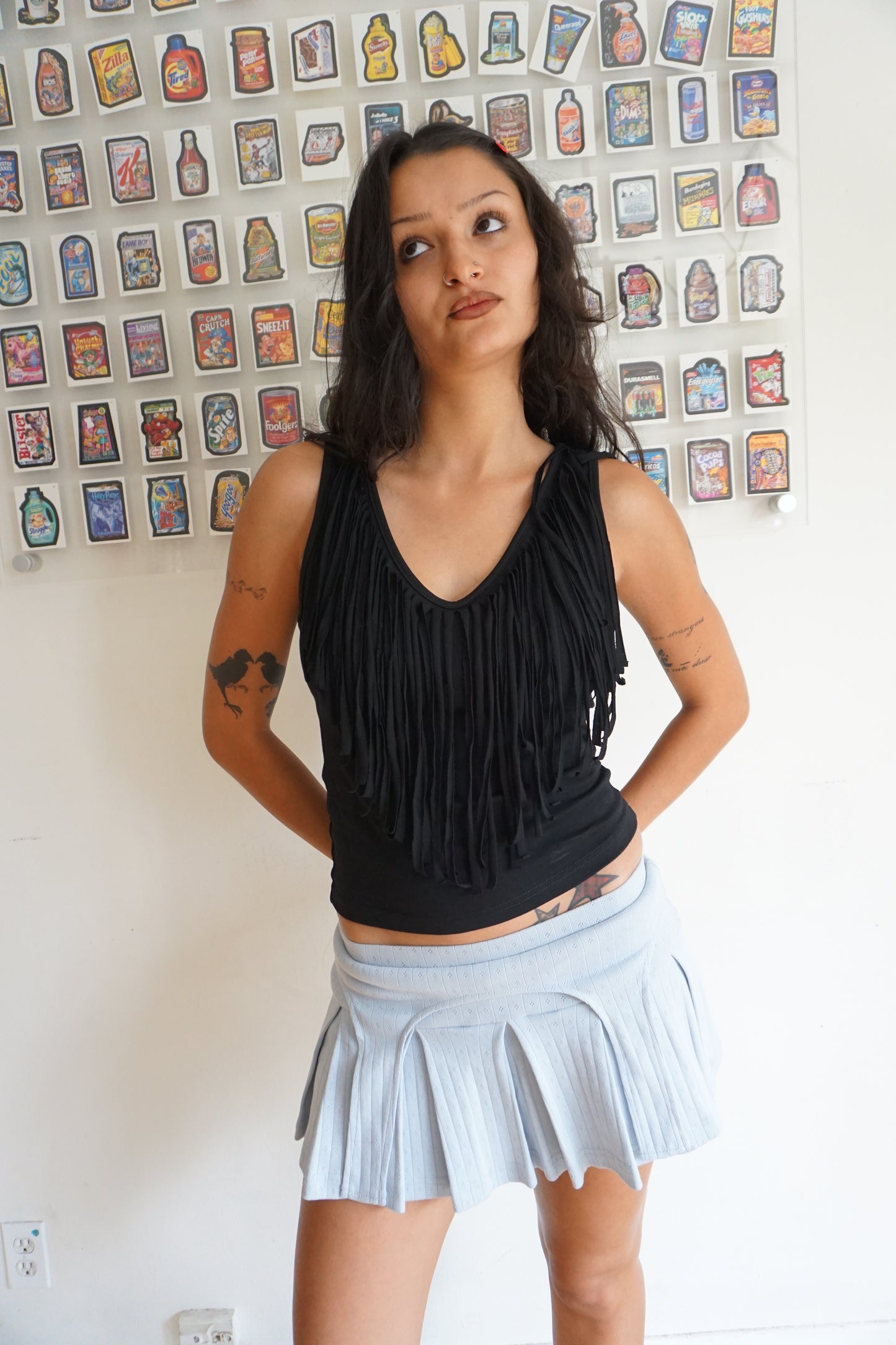 Fia Fringe Top Noir