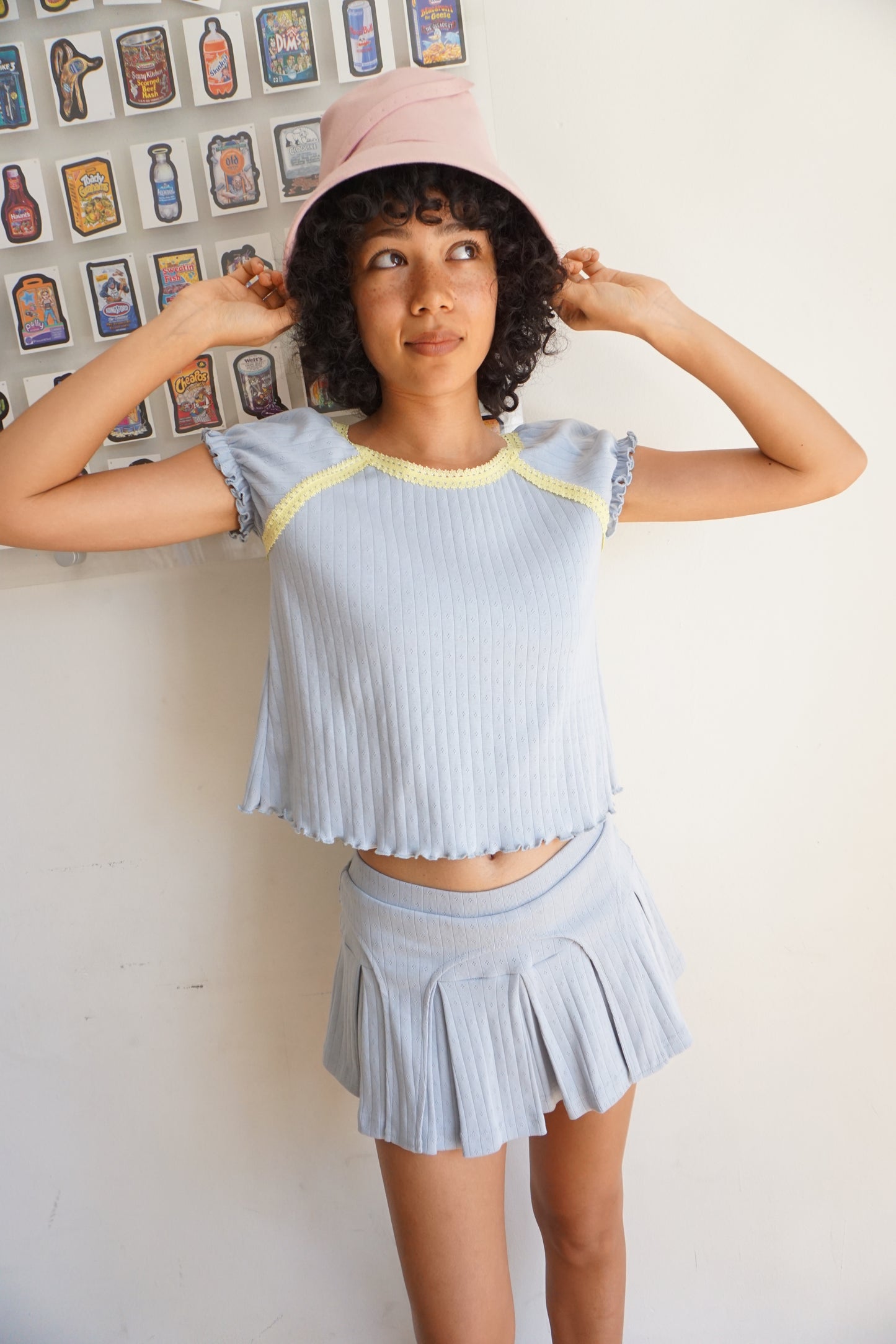 Billie Blue Pointelle Top