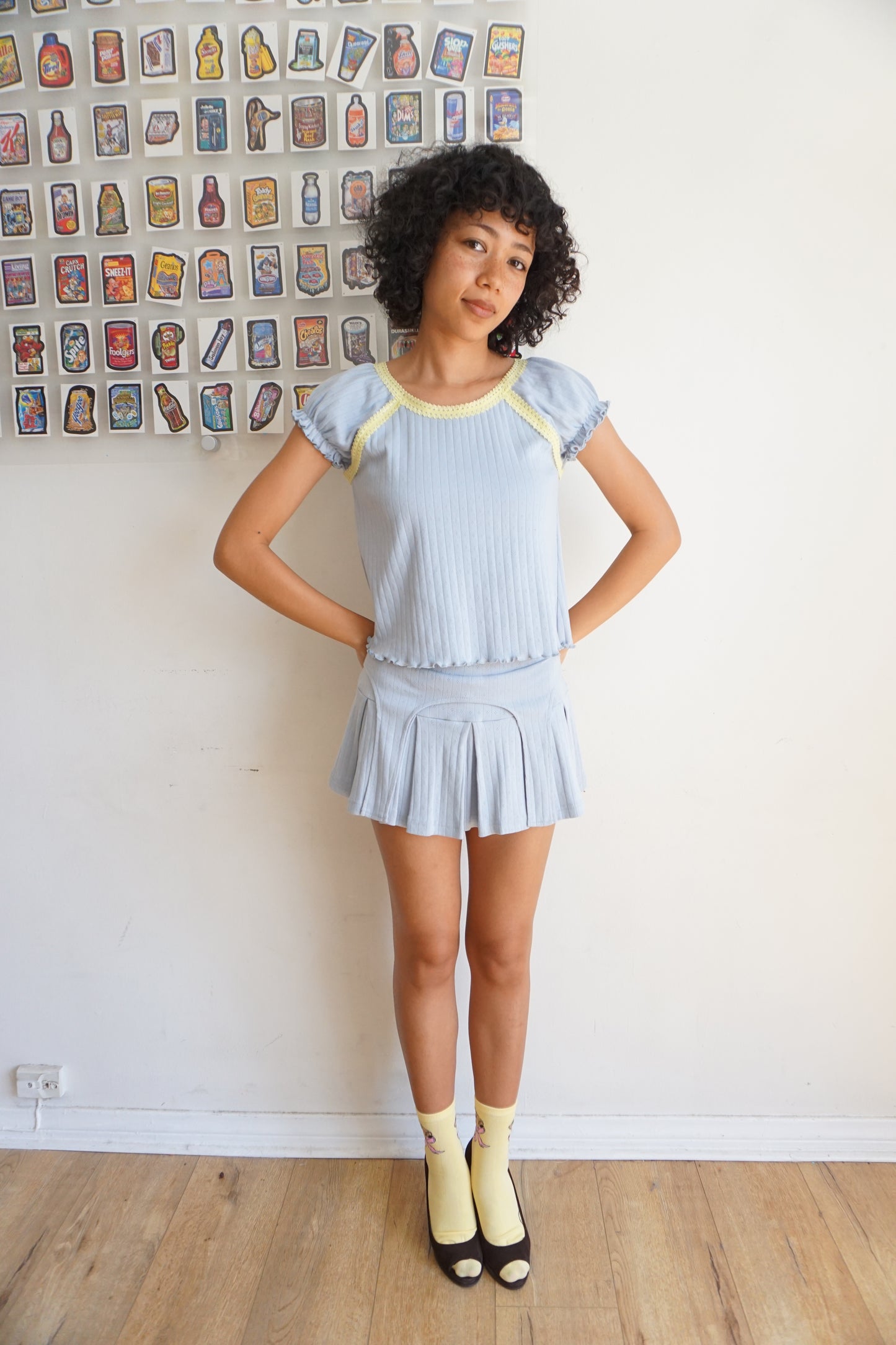 Billie Blue Pointelle Top