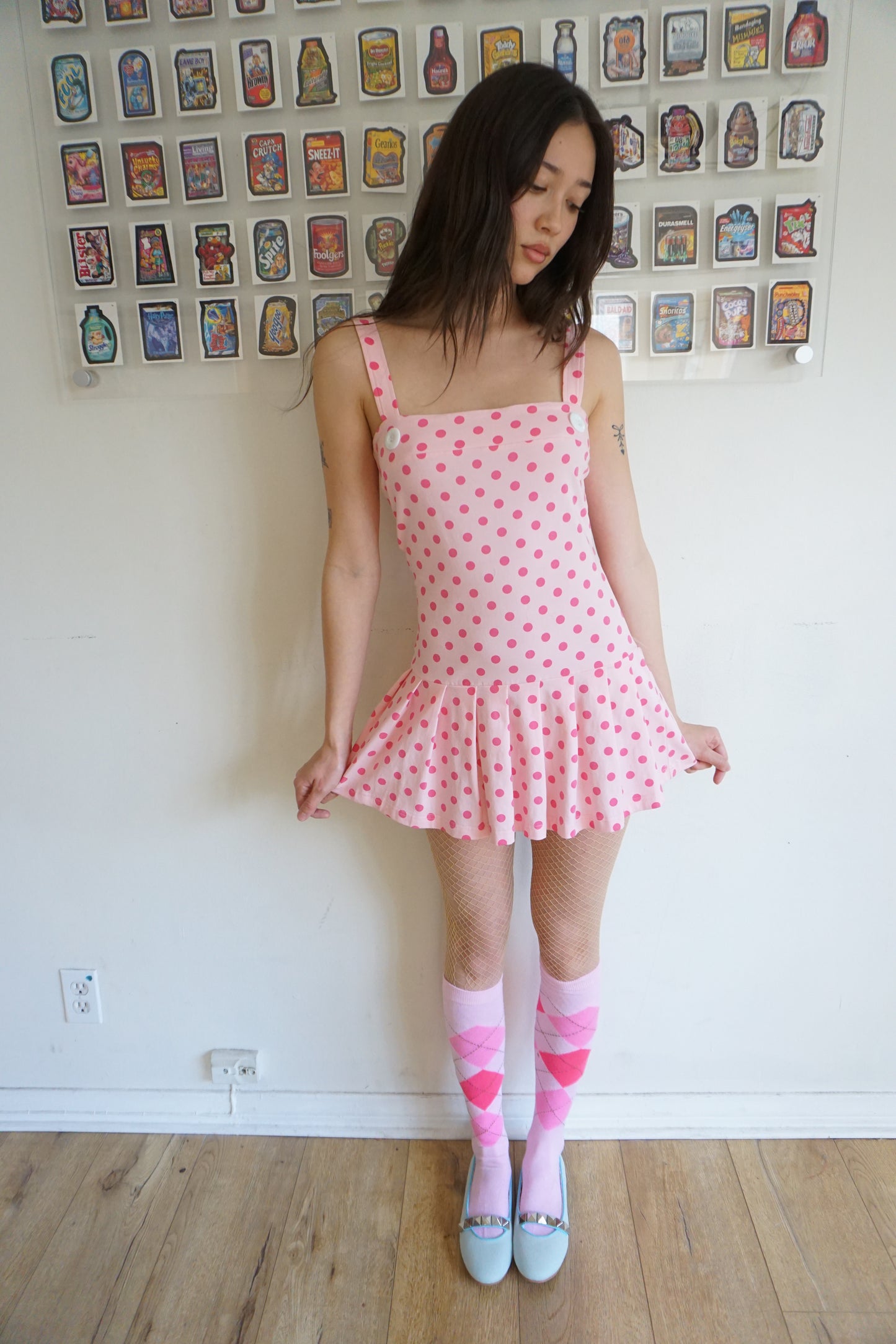 Macy Pink Polka Dot Dress