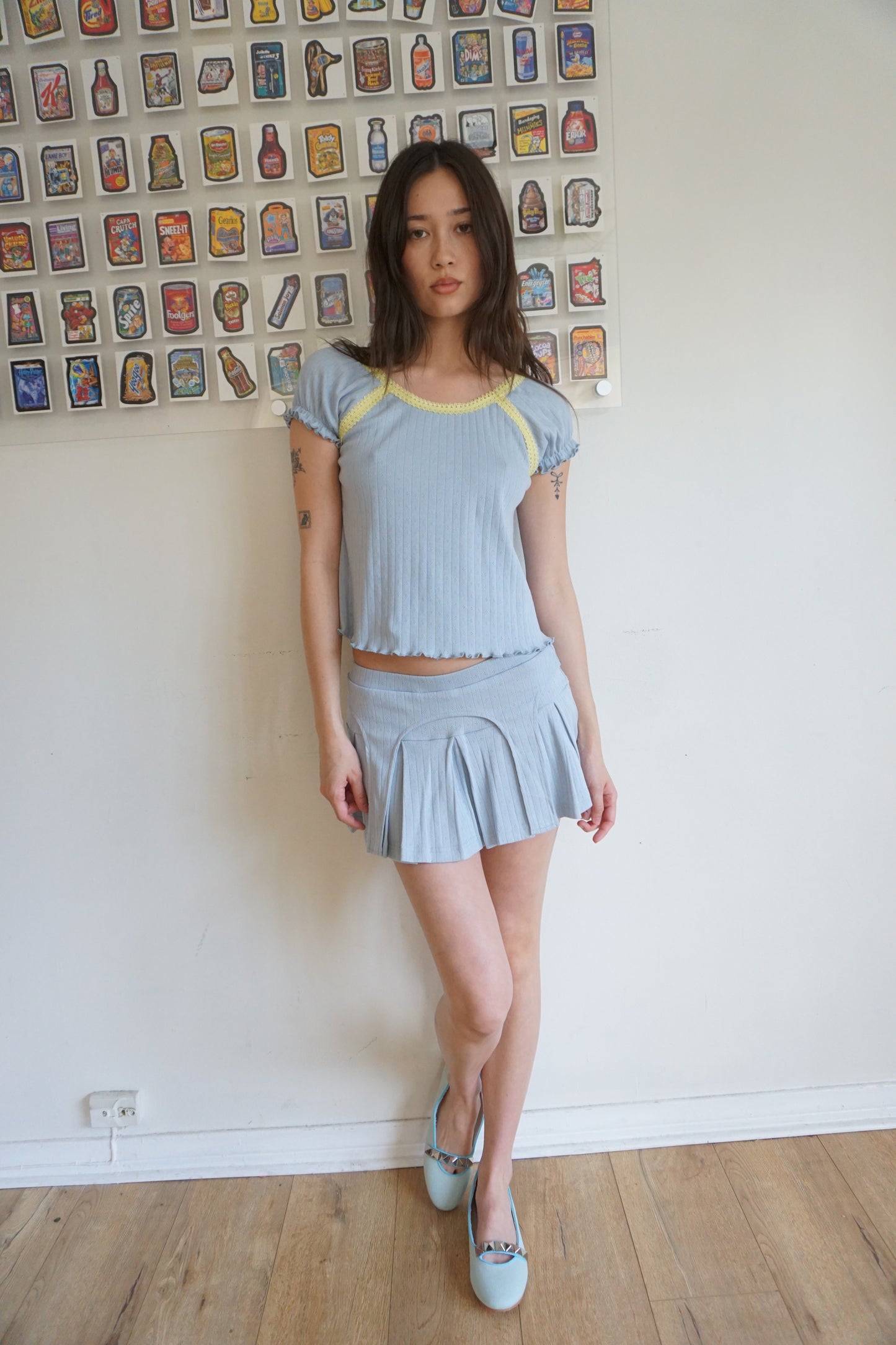 Billie Blue Pointelle Top
