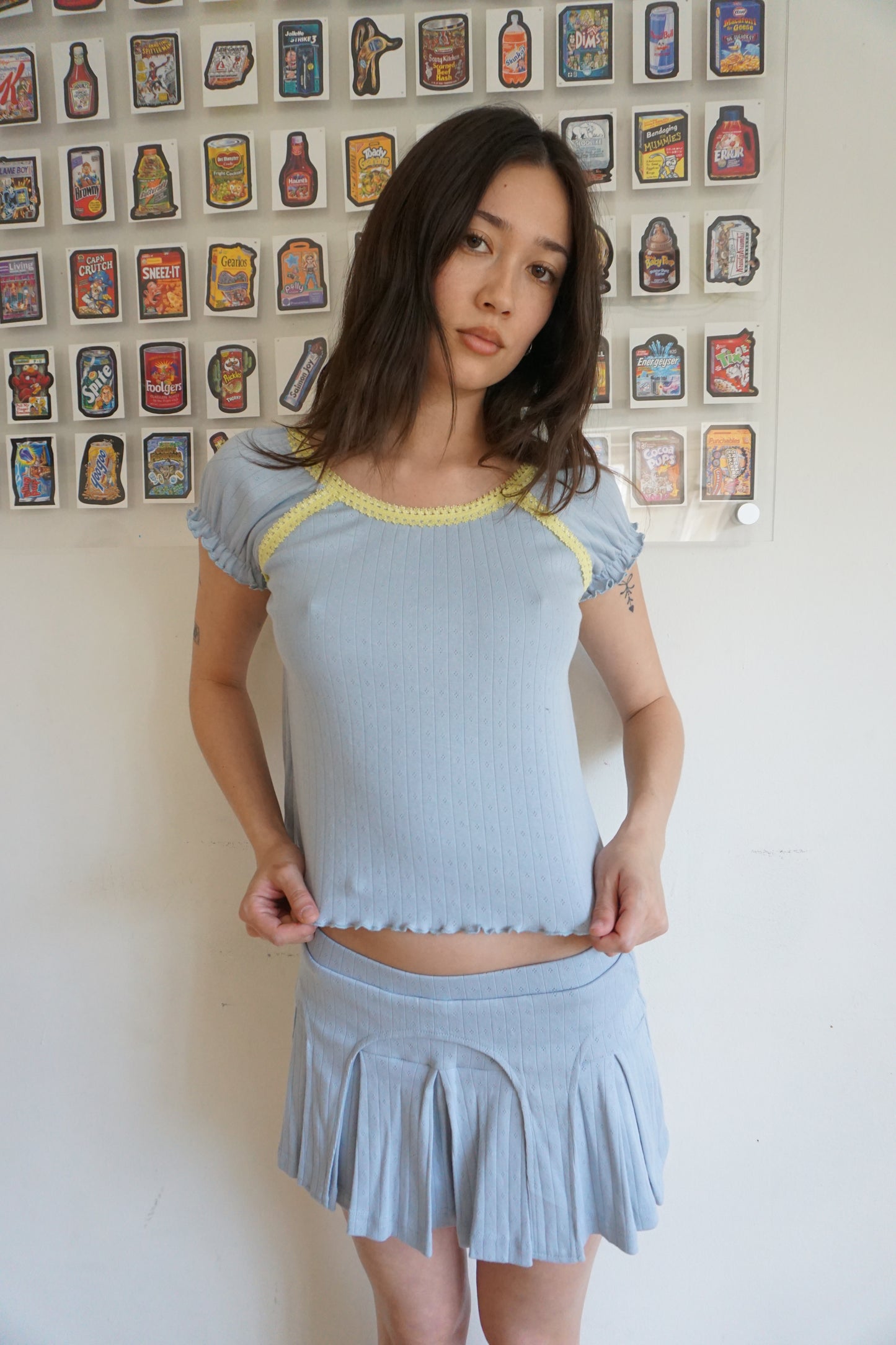 Billie Blue Pointelle Top