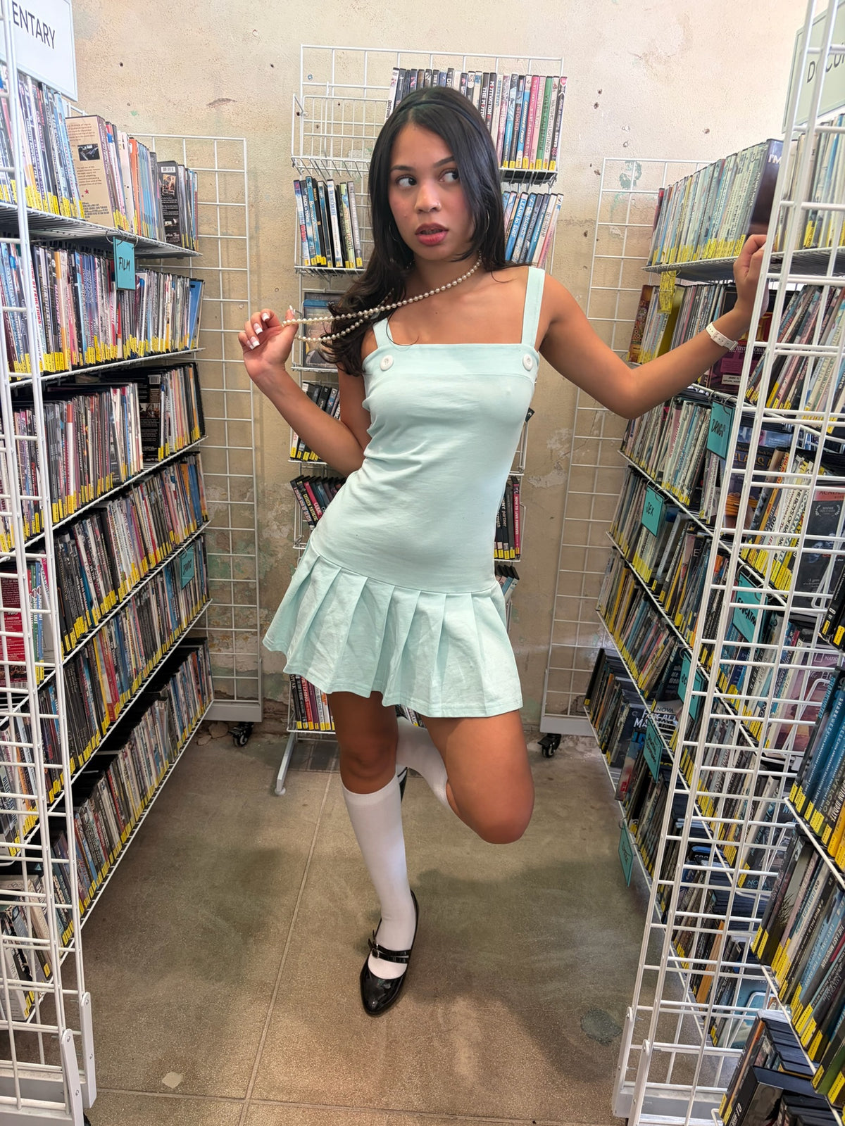 Macy Drop Waist Dress Aquamarine