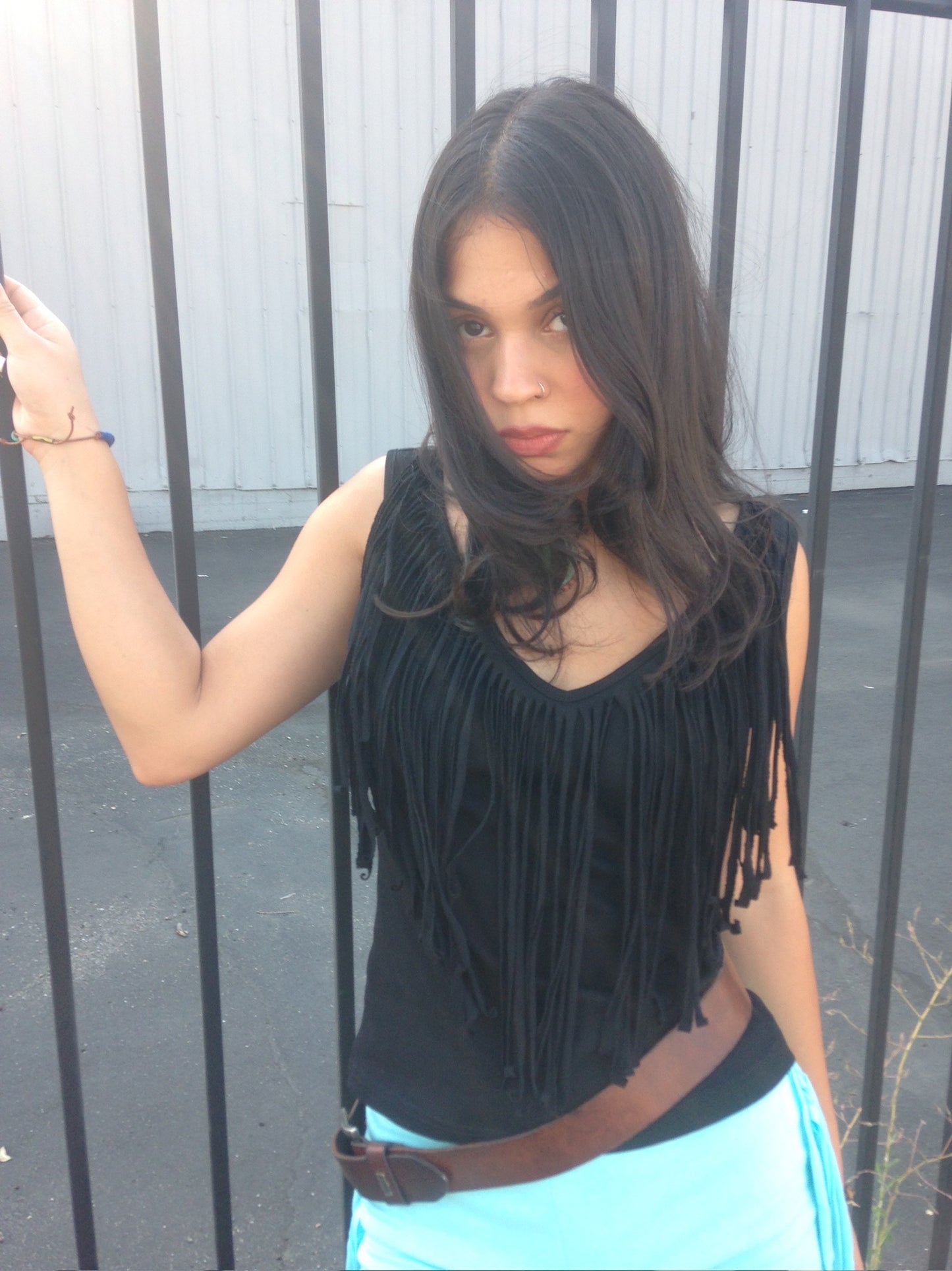 Fia Fringe Top Noir