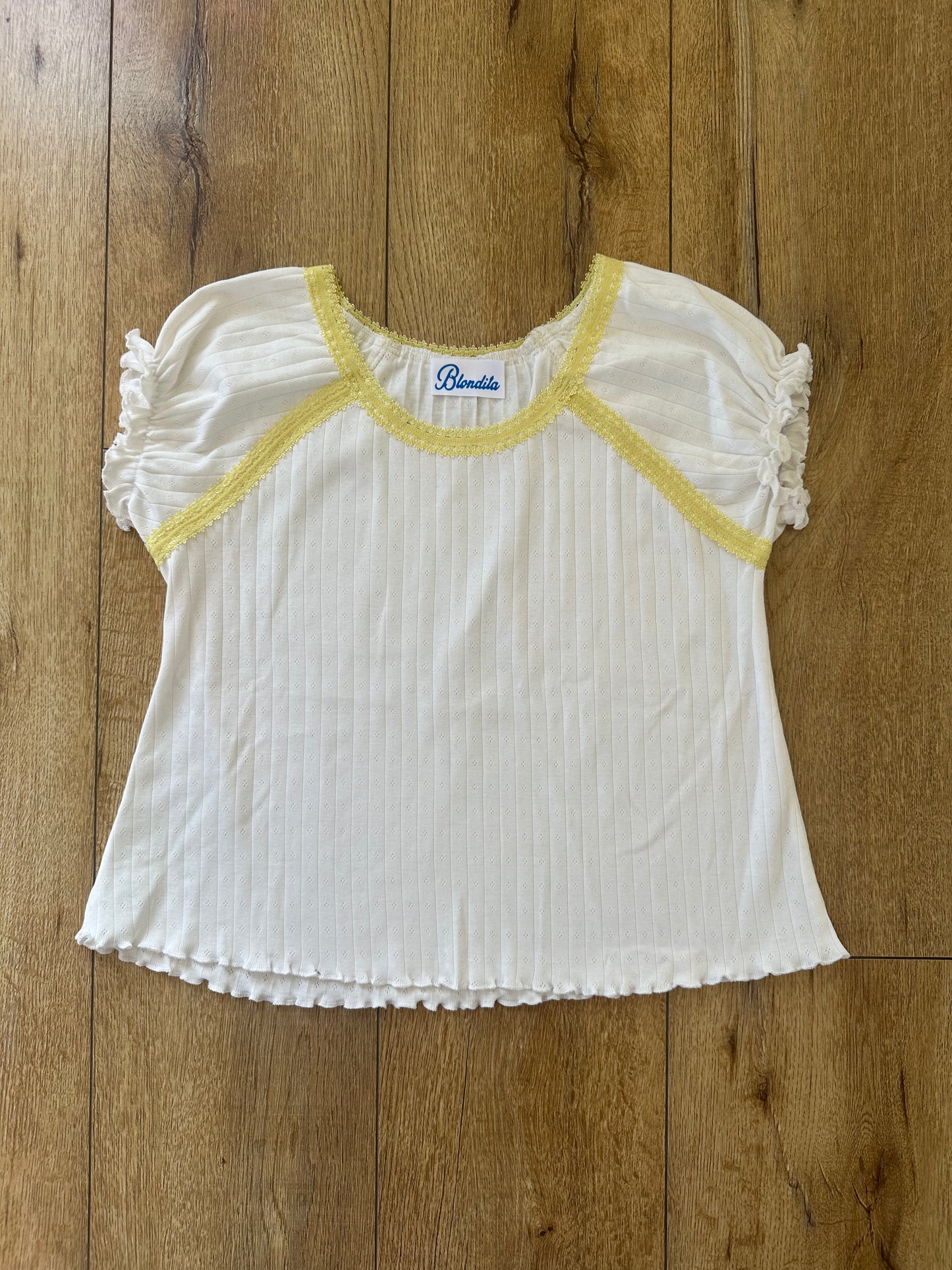 White Pointelle Top