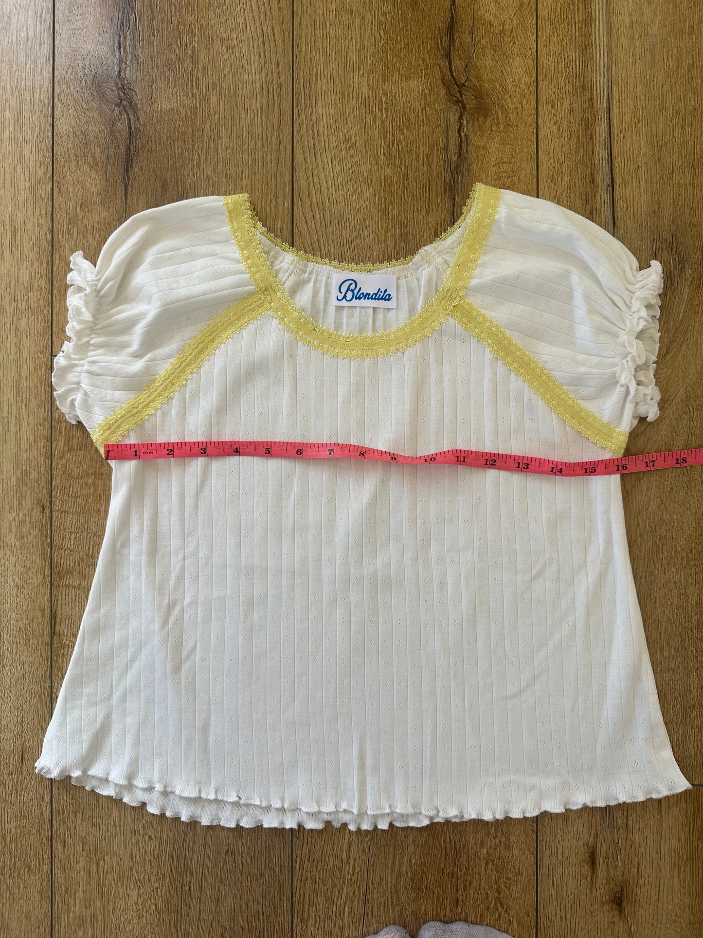 White Pointelle Top