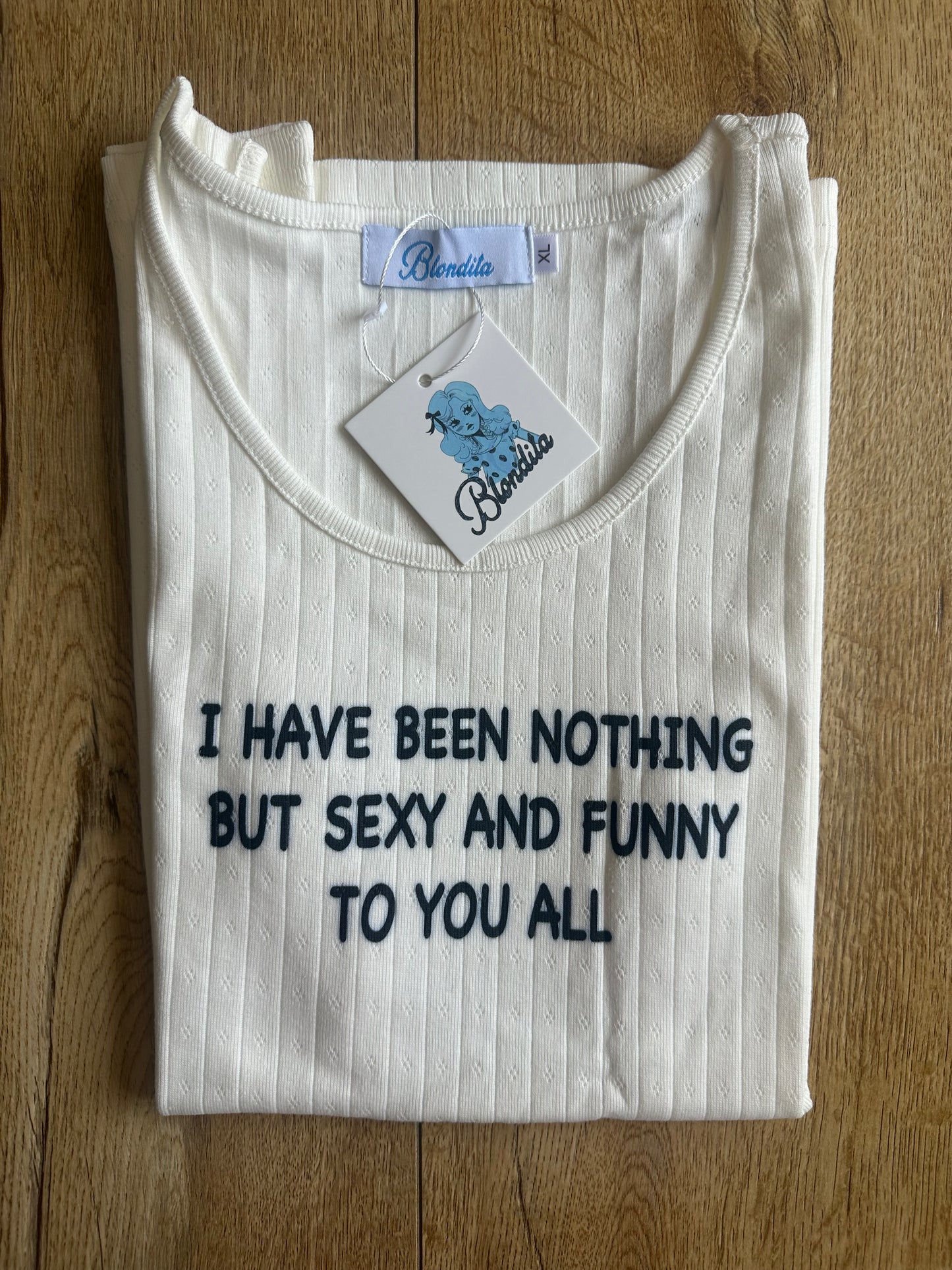 Sexy and Funny Pointelle Tank