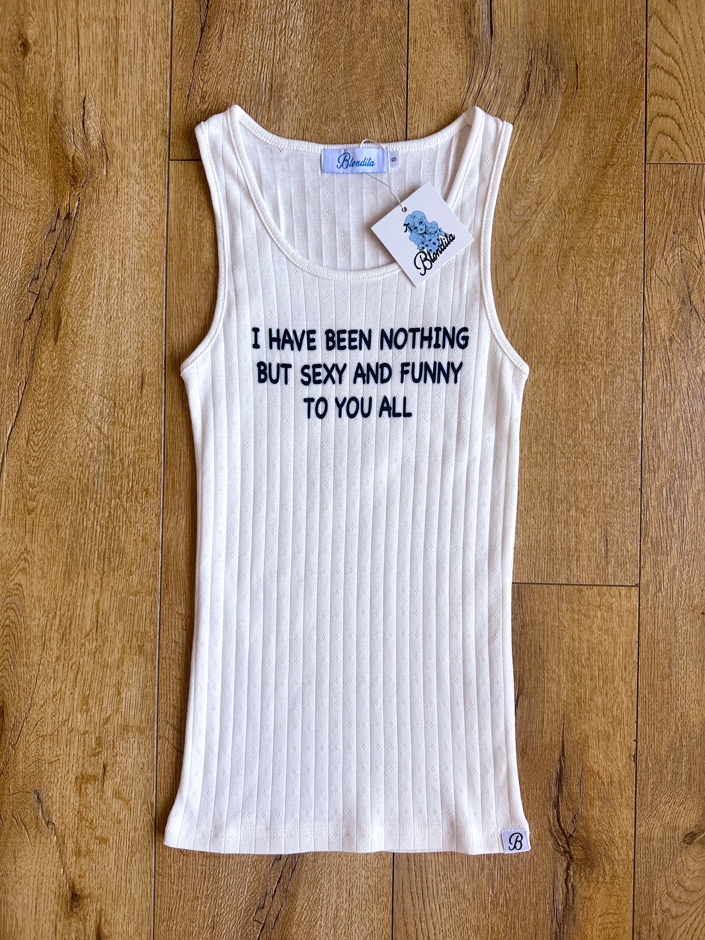 Sexy and Funny Pointelle Tank