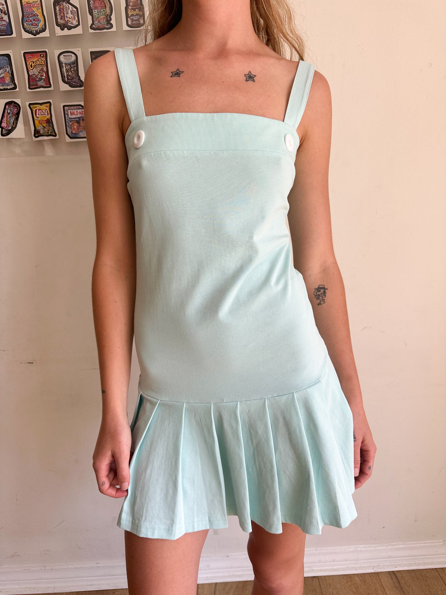 Macy Drop Waist Dress — Aquamarine