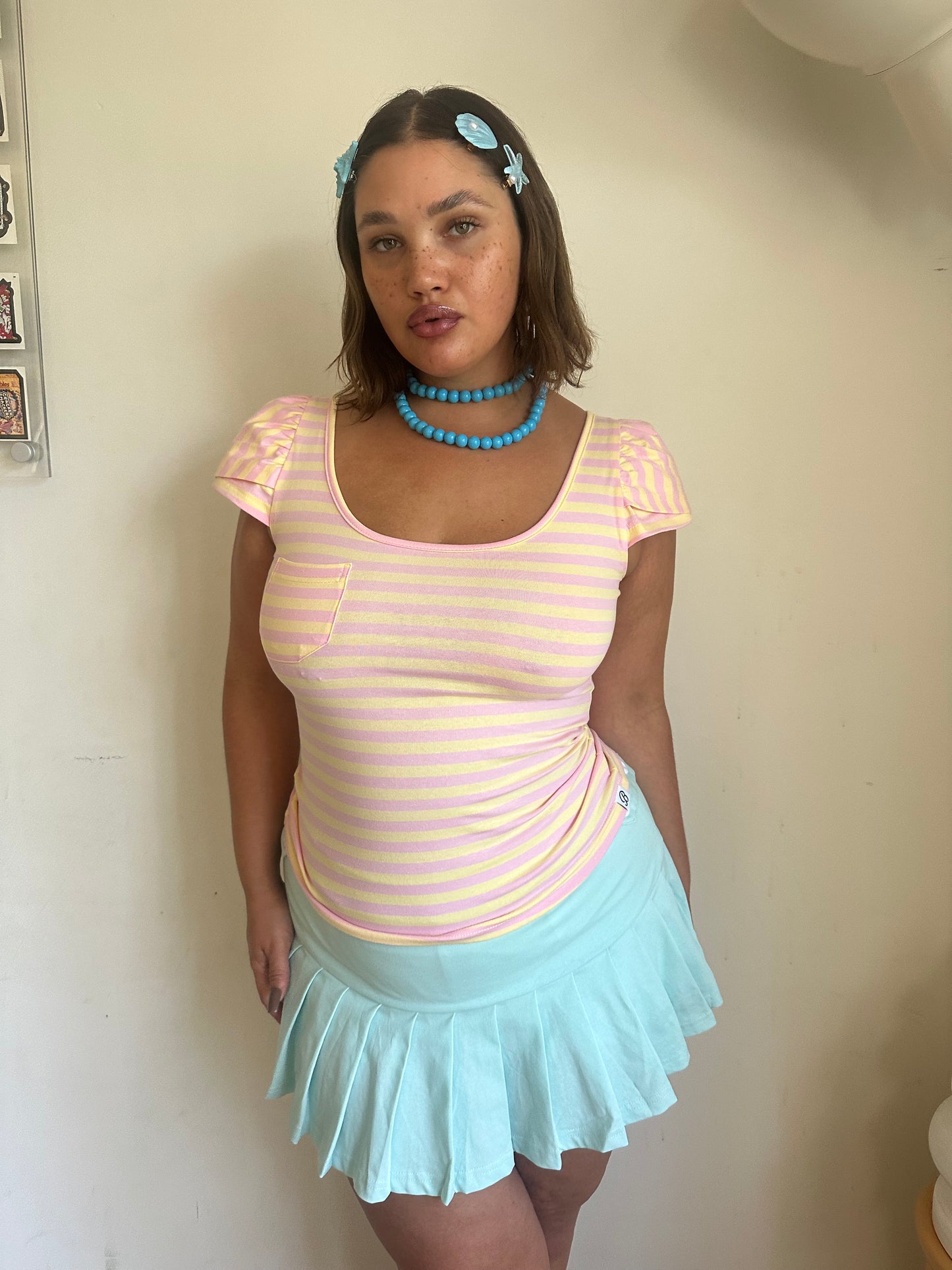 Coraline Pleated Skort Aquamarine
