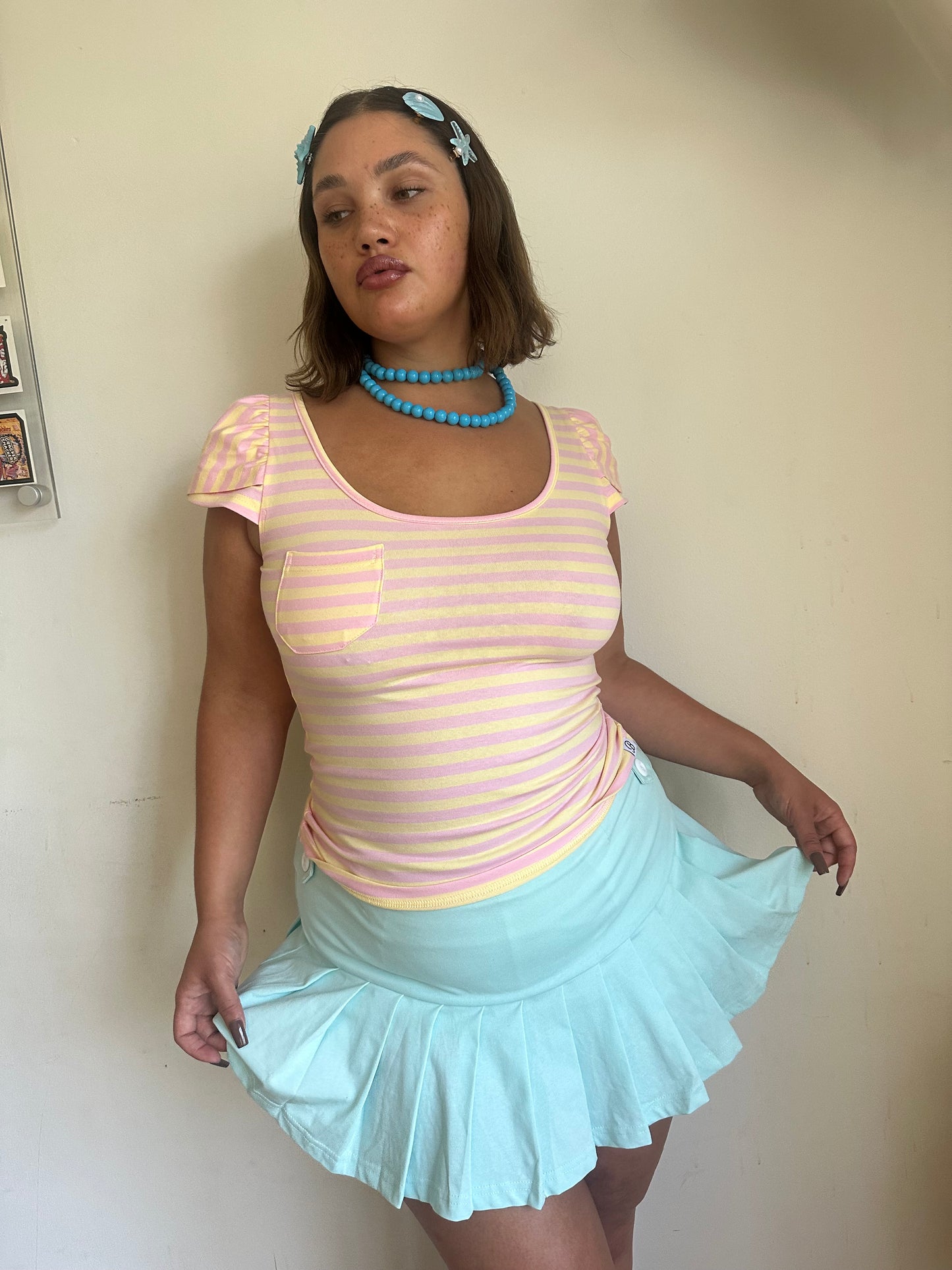 Coraline Pleated Skort Aquamarine