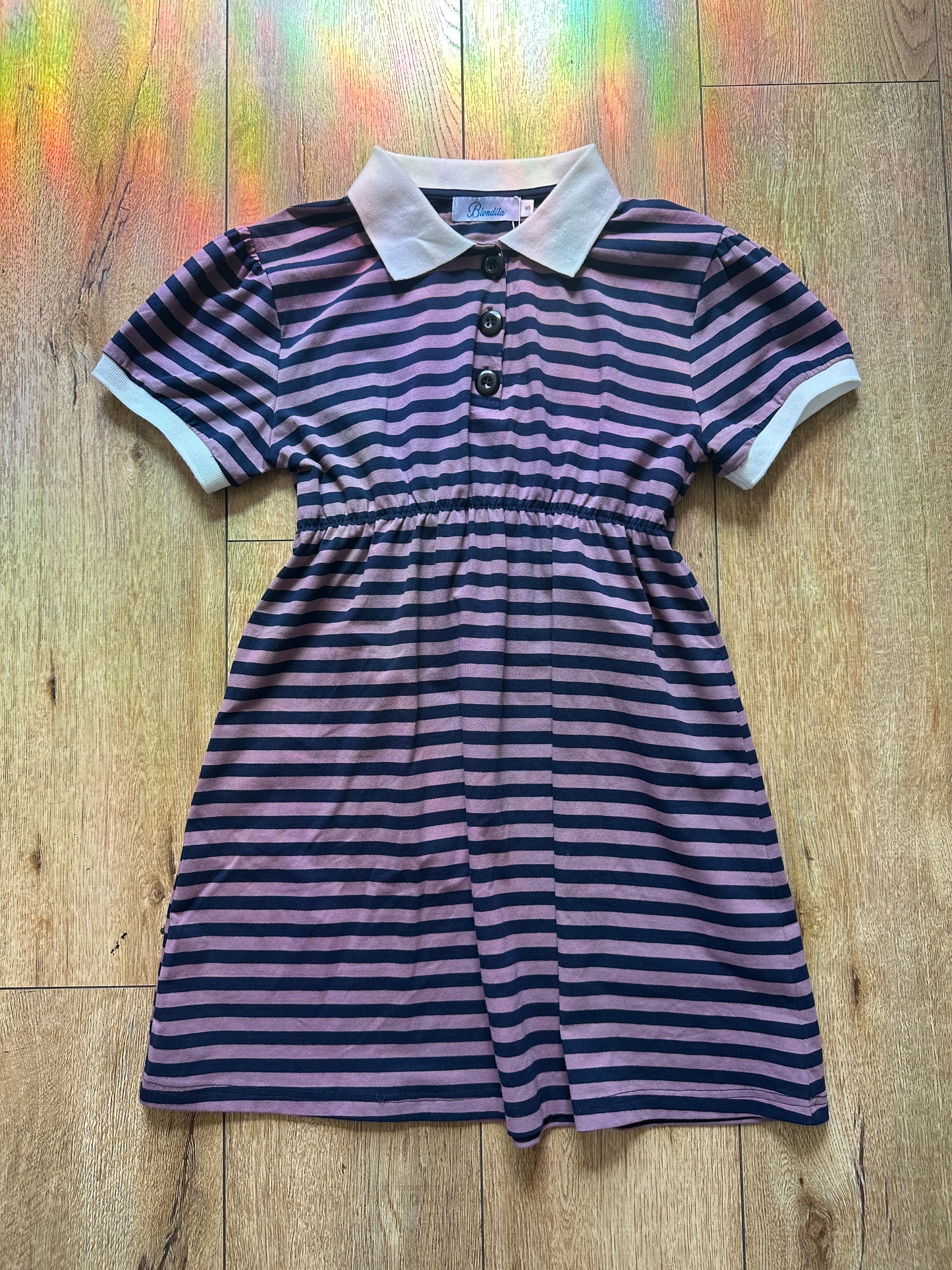 Sammy Polo Dress Purple Stripe