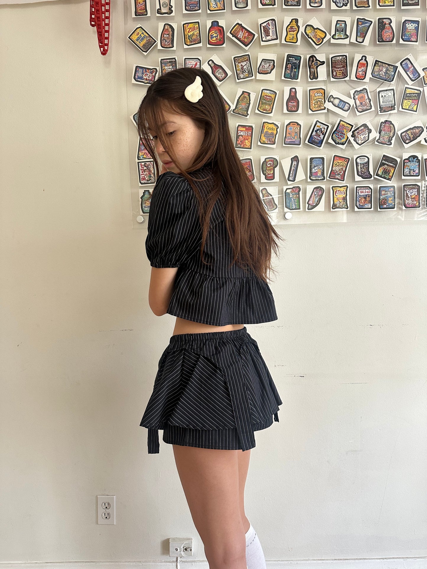 Pinstripe Garter Skort