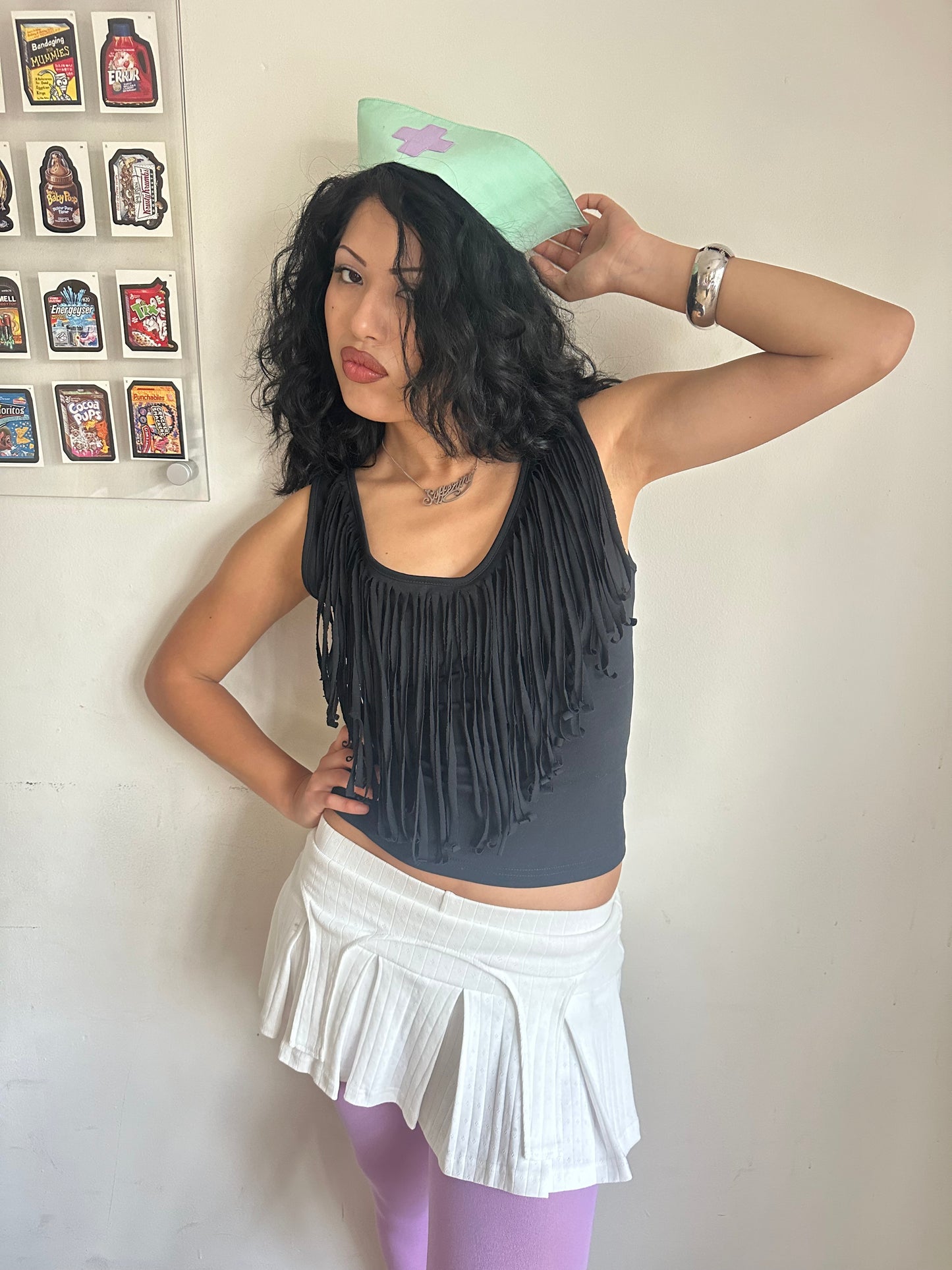 Fia Fringe Top Noir