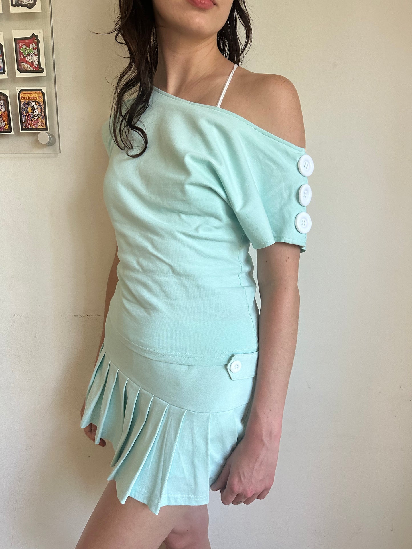 Coraline Pleated Skort Aquamarine