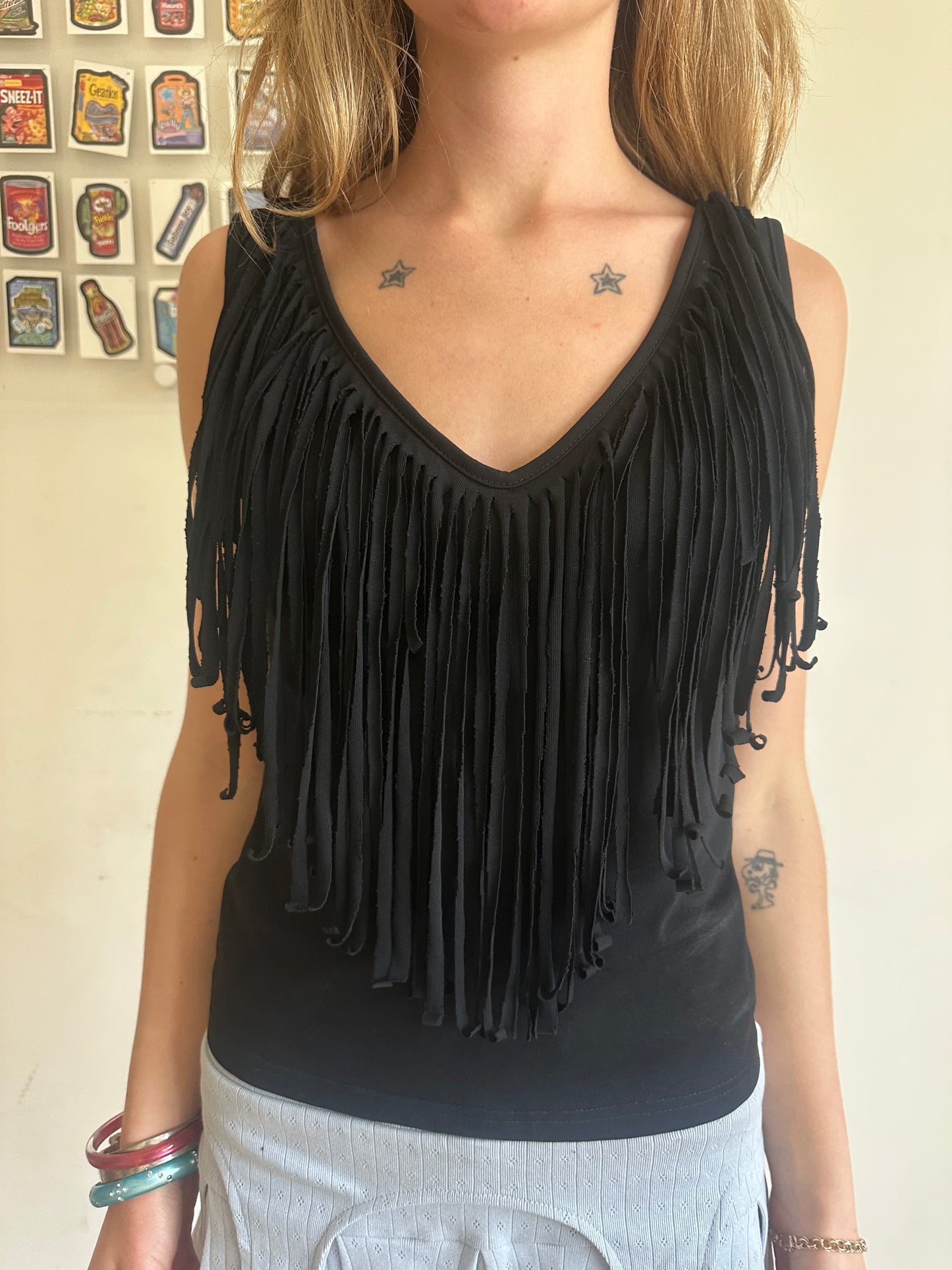 Fia Fringe Top Noir