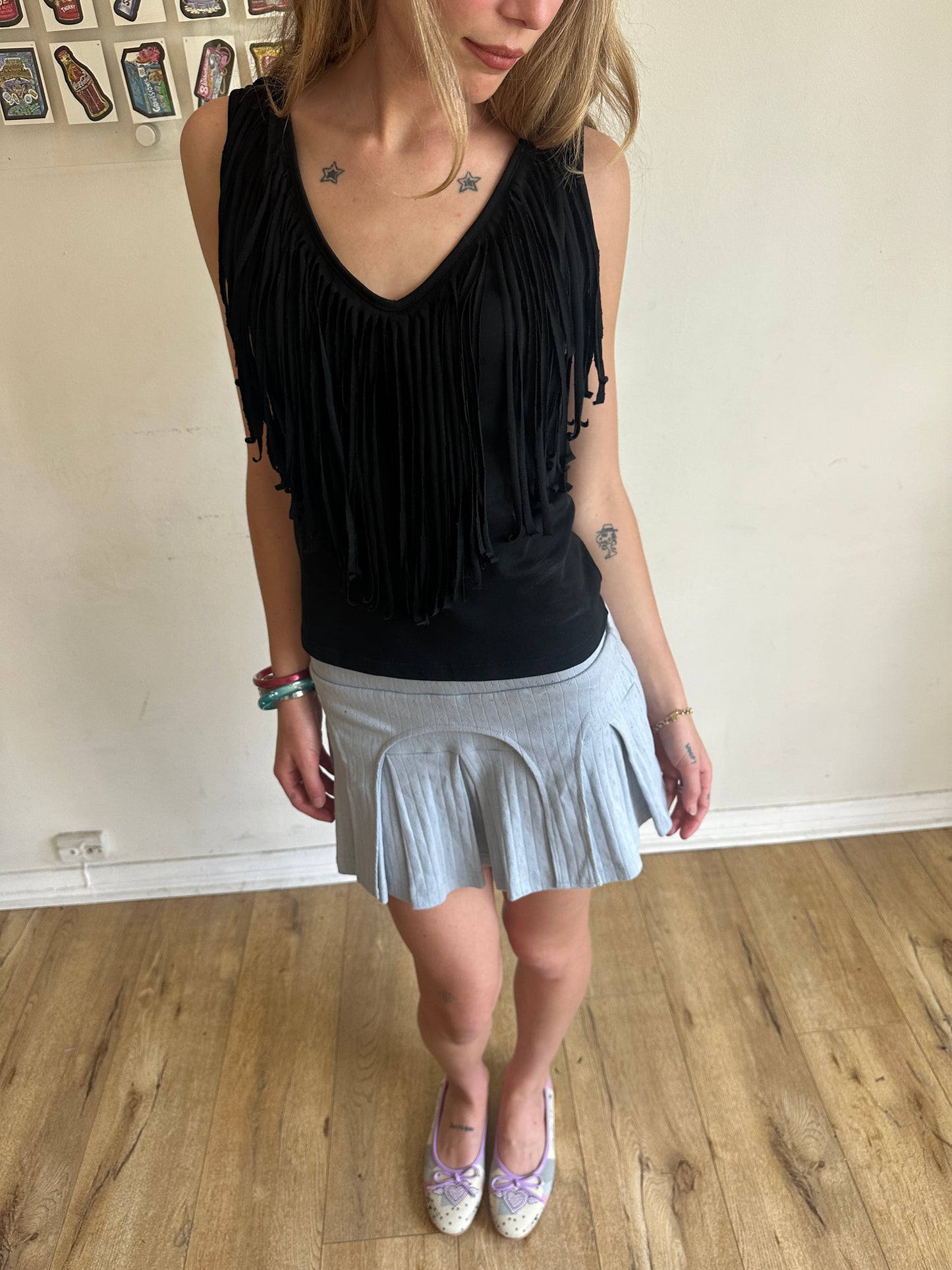 Fia Fringe Top Noir
