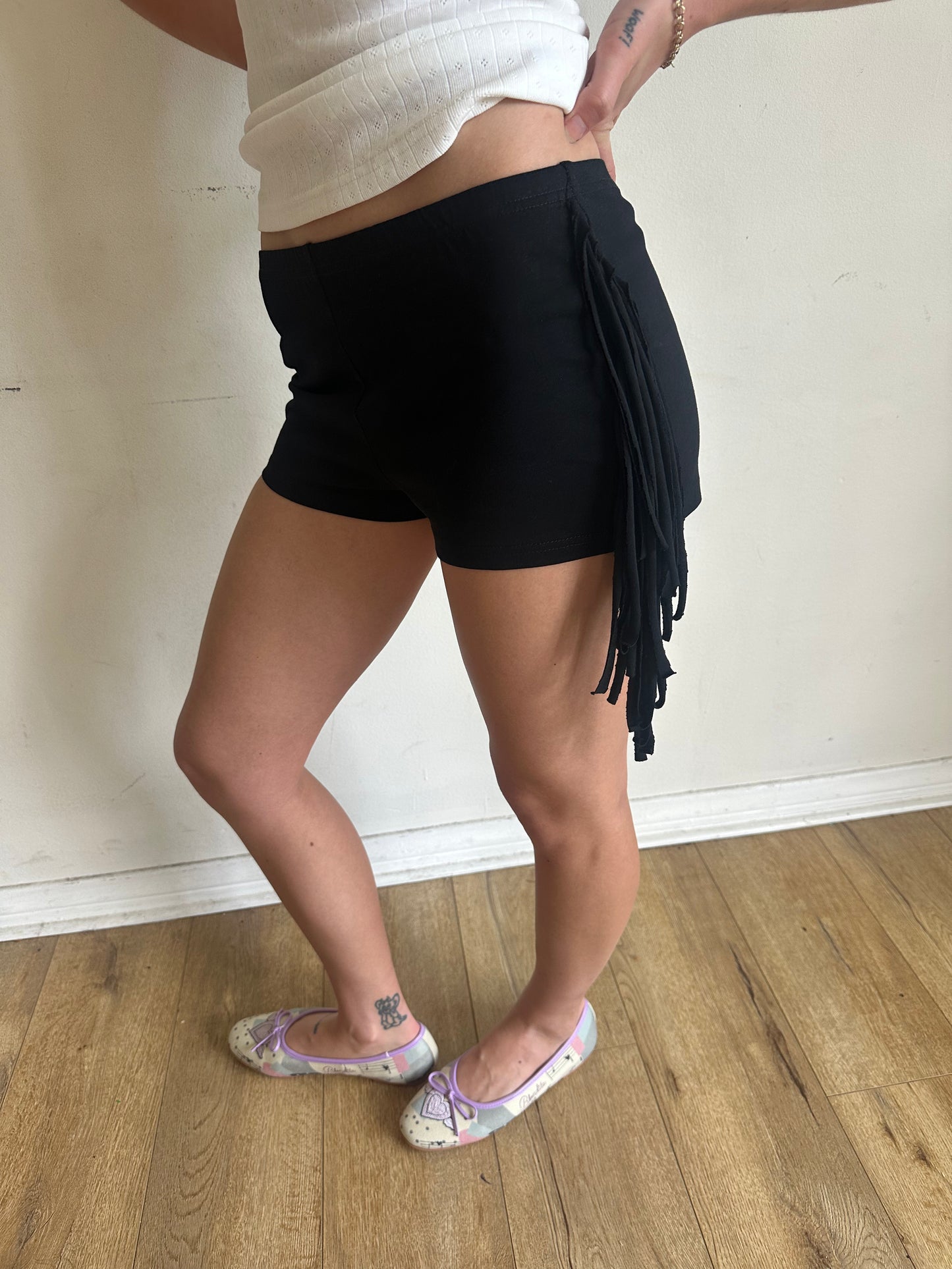 Fia Fringe Shorts Noir