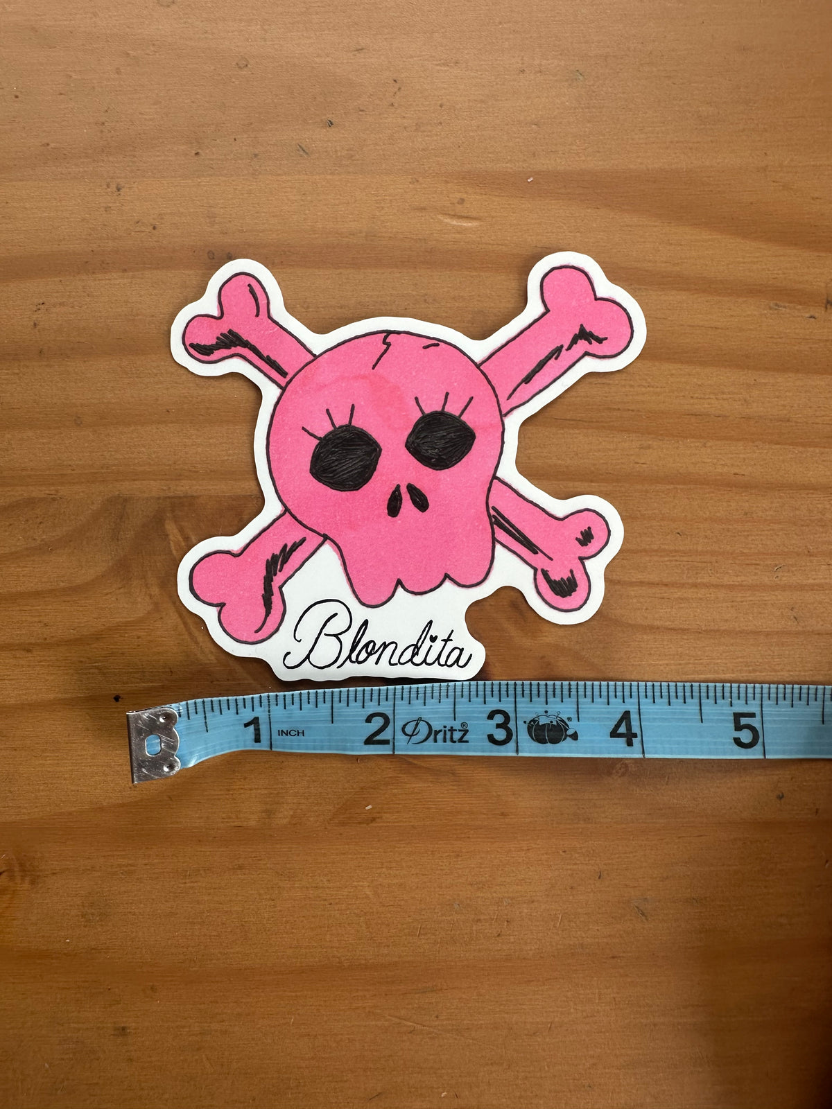 Blondita Skully Skull Sticker