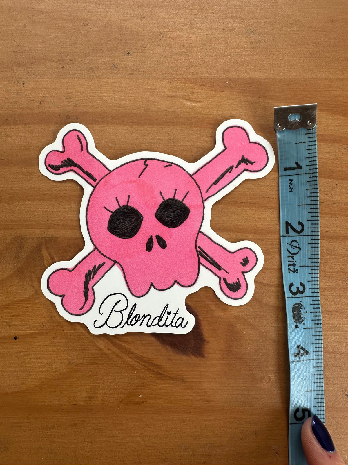 Blondita Skully Skull Sticker