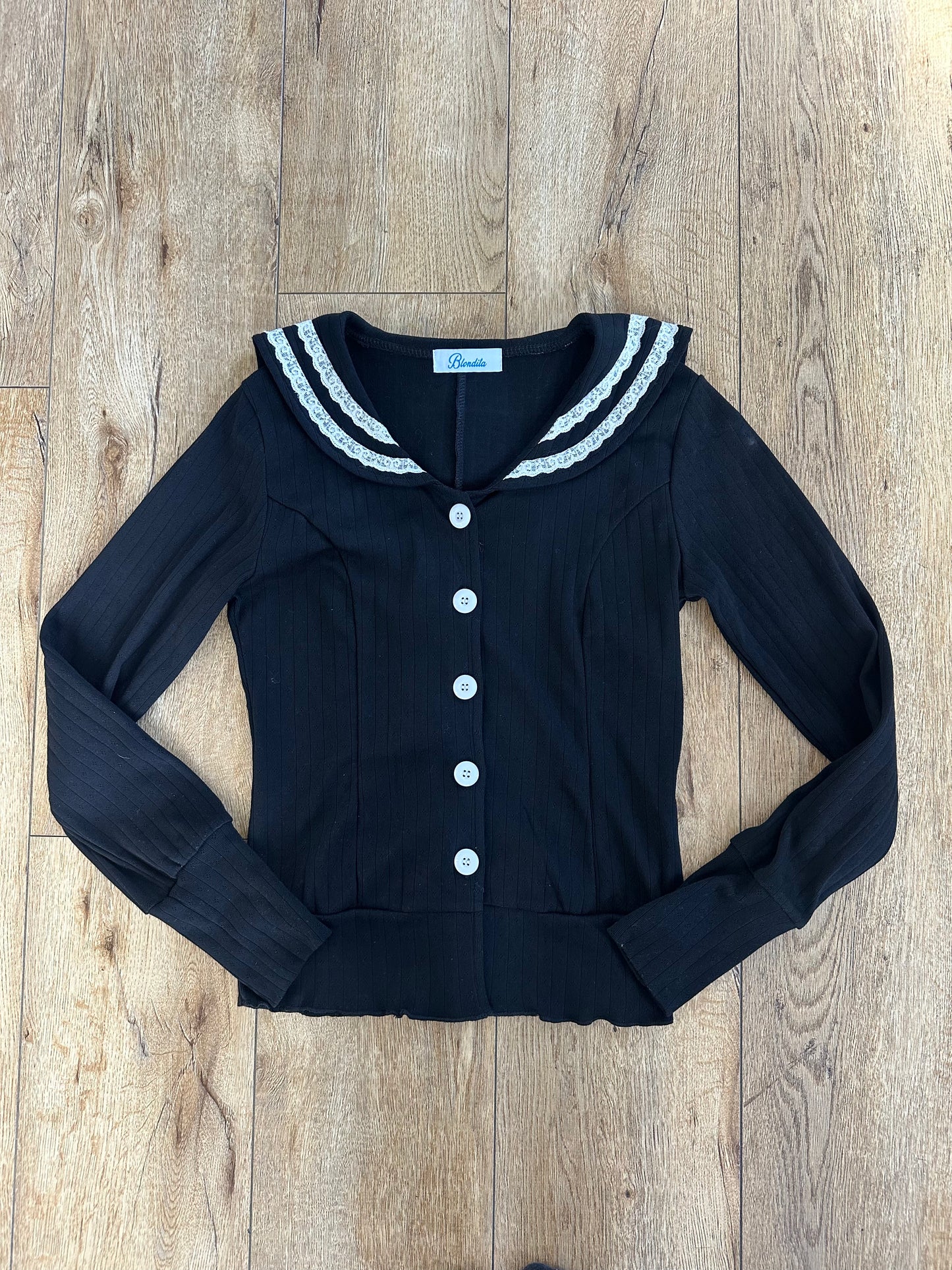 Janis Sailor Cardigan Noir Pre Order